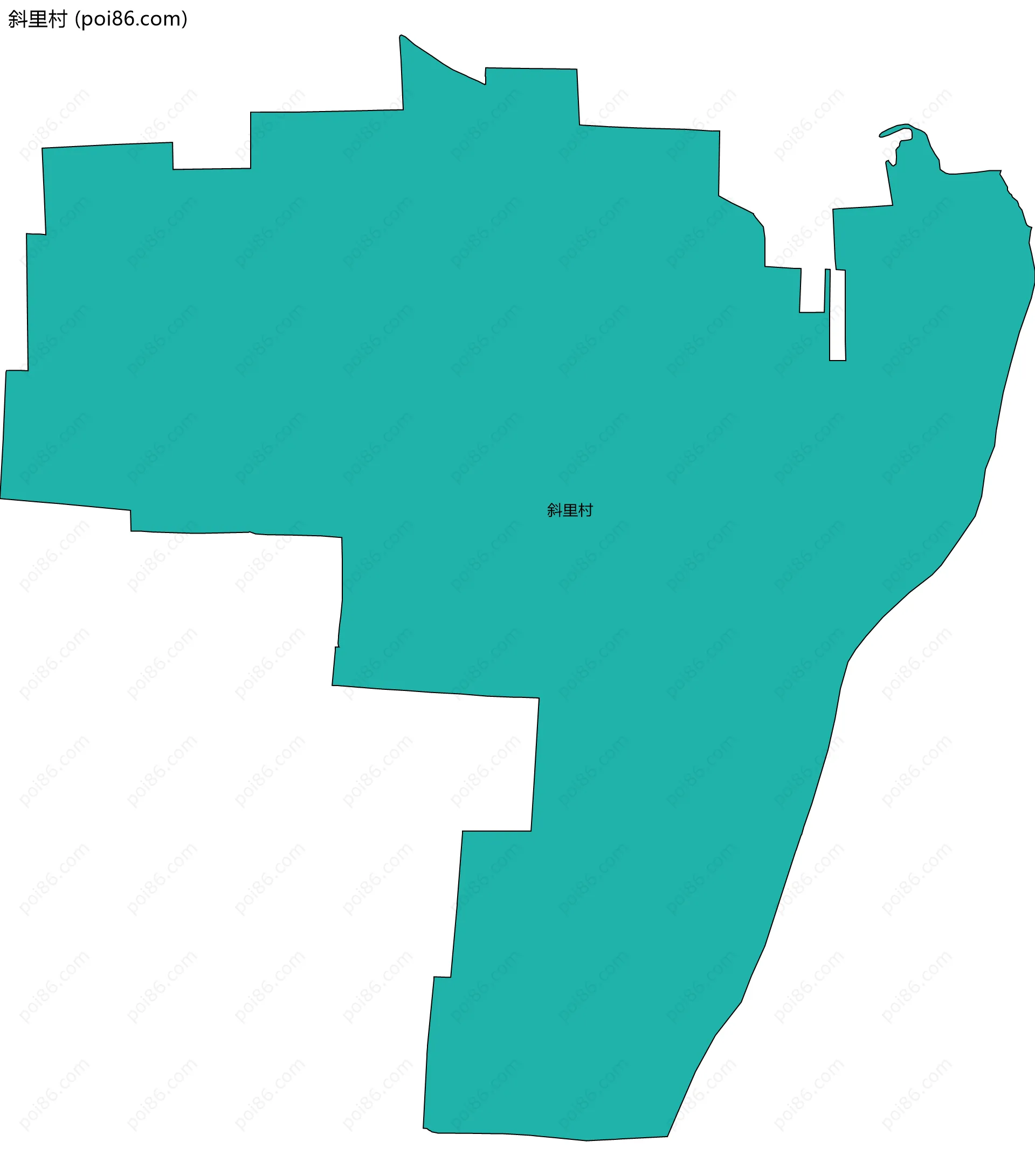 斜里村边界地图