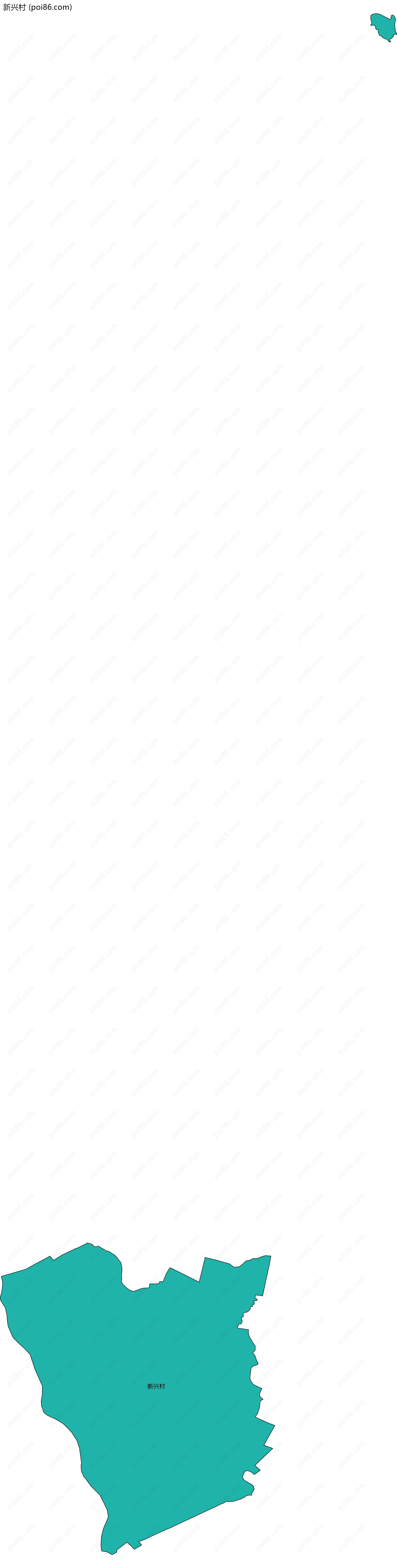 新兴村边界地图