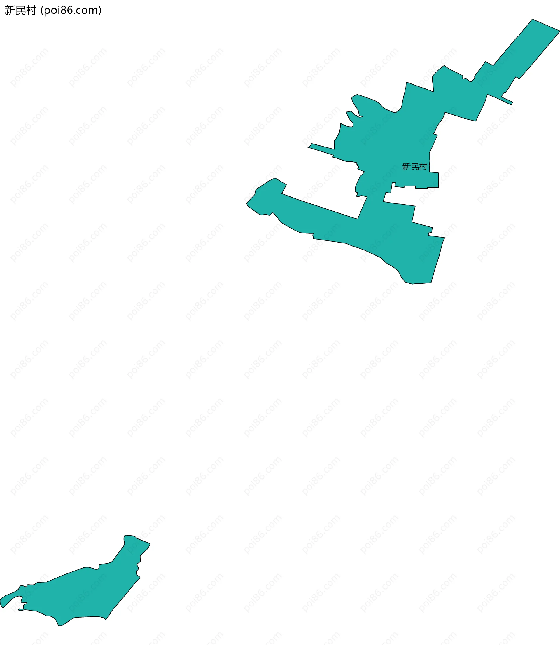 新民村边界地图