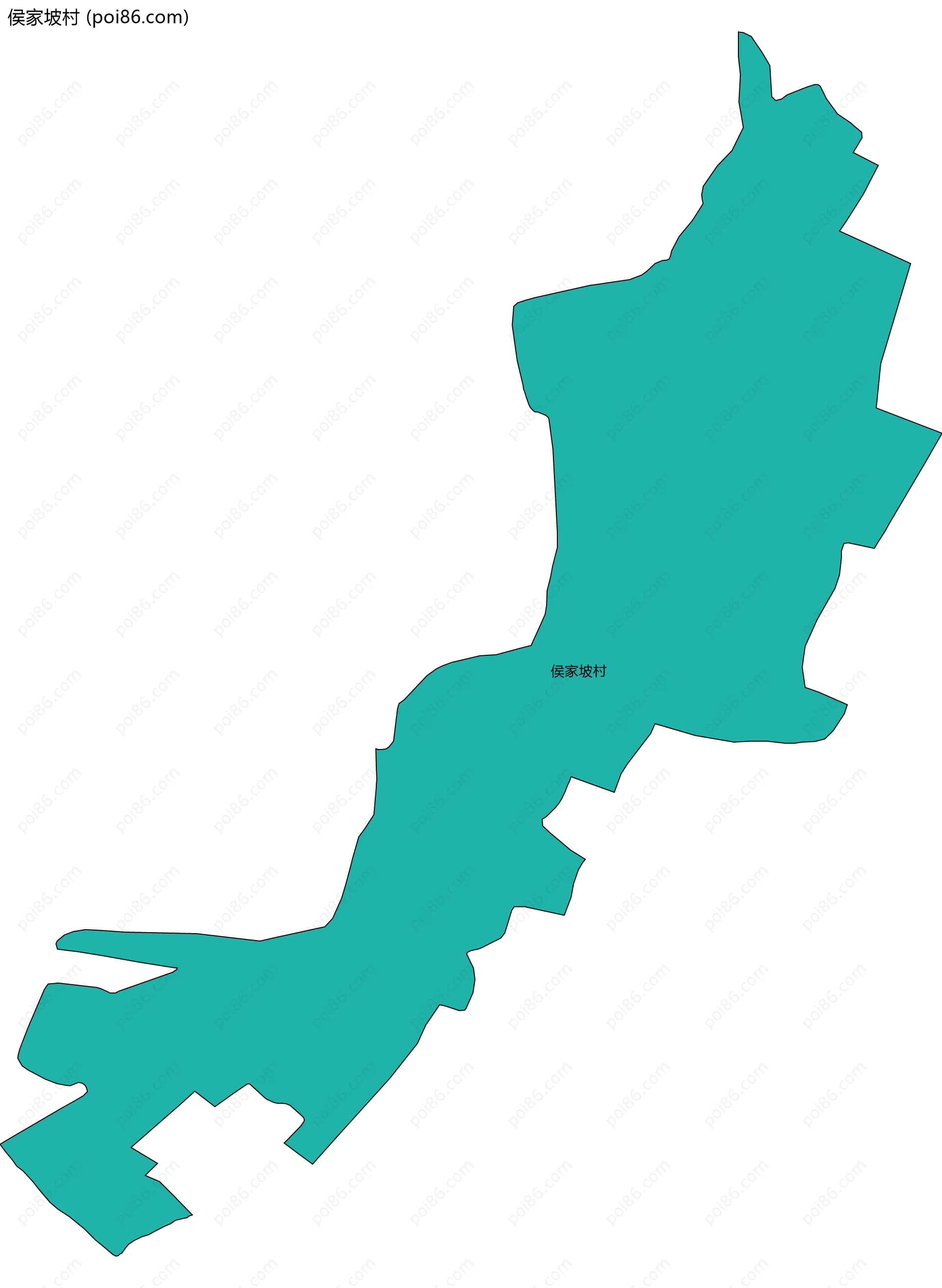 侯家坡村边界地图