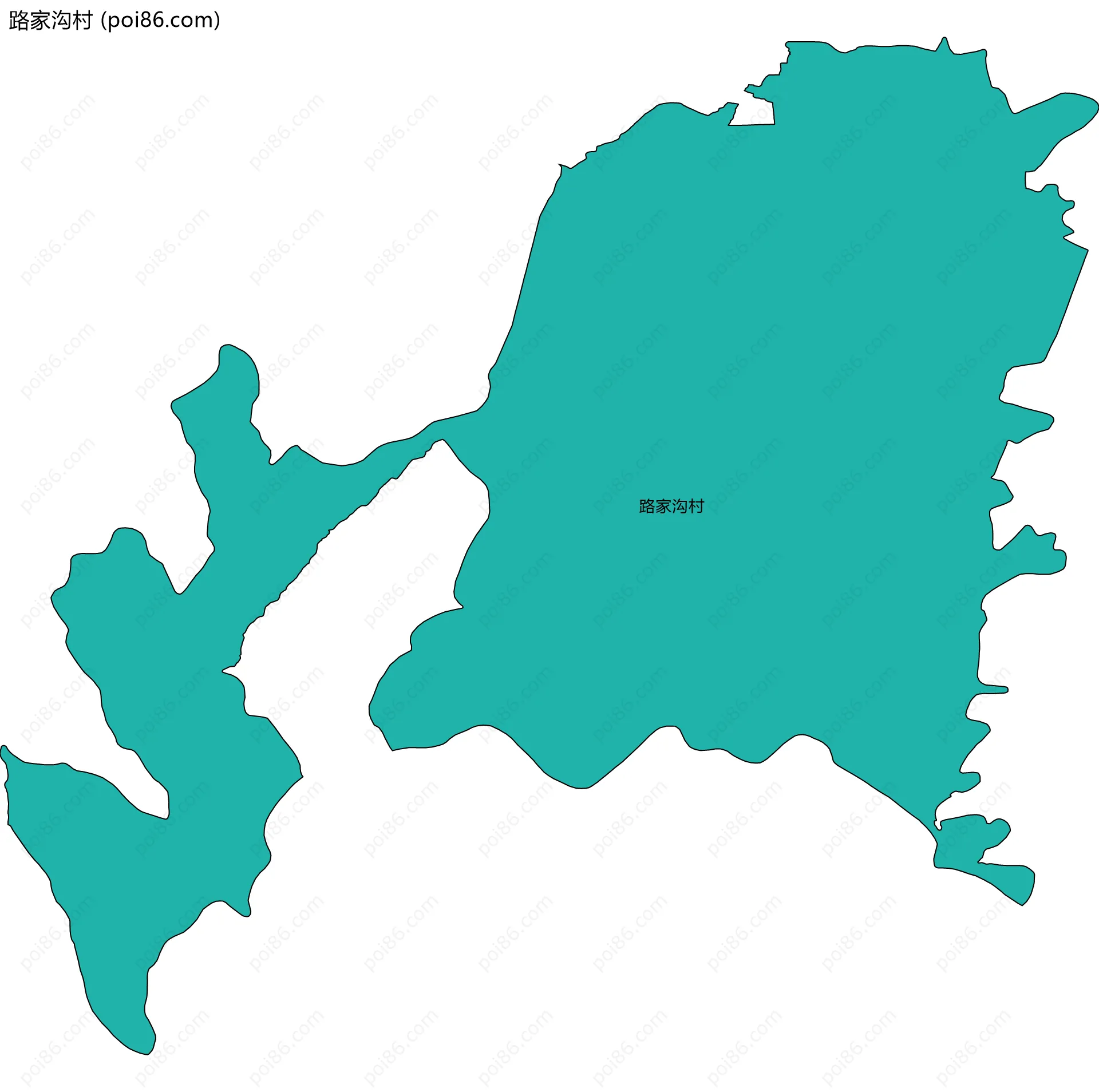 路家沟村边界地图