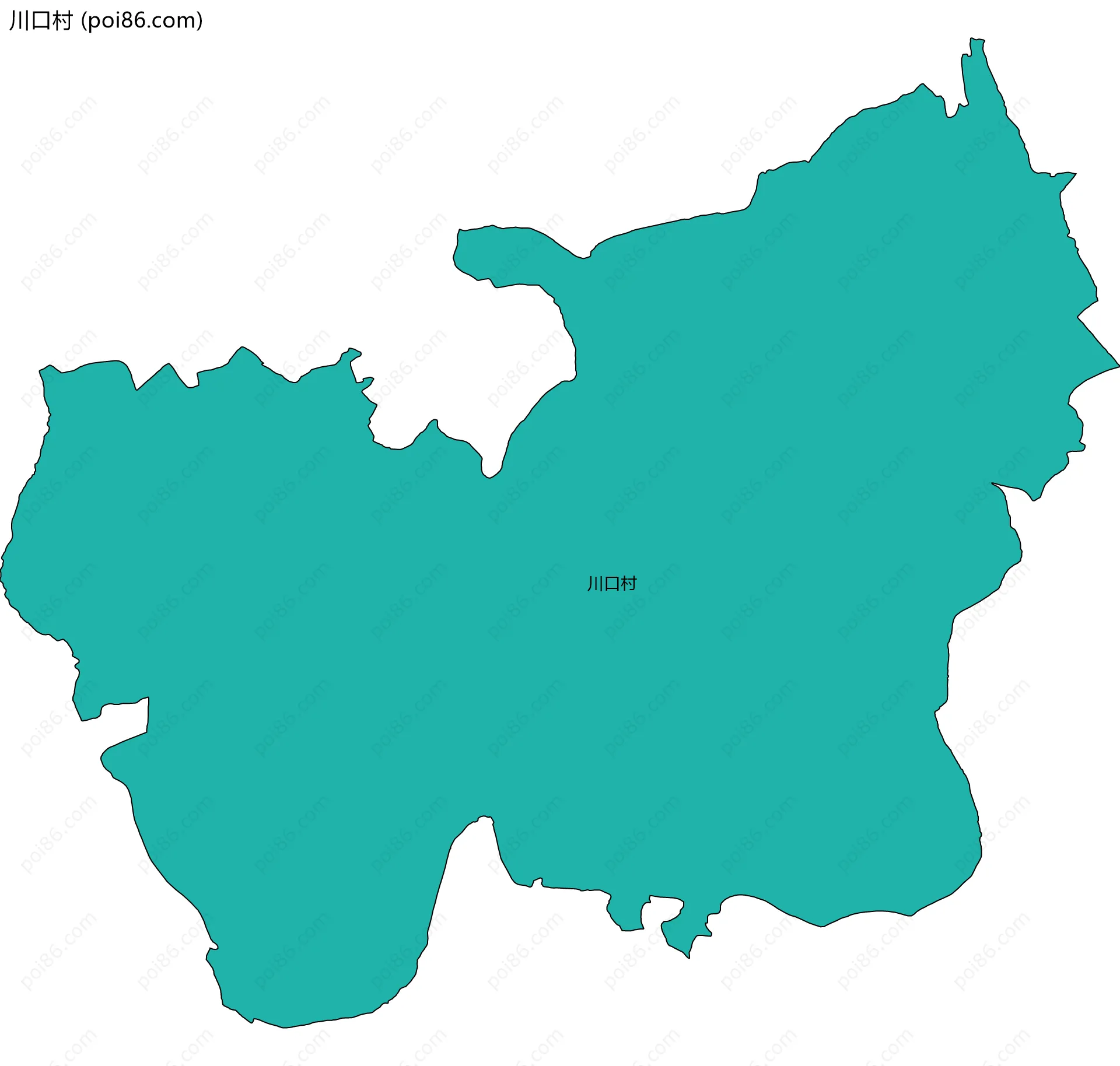川口村边界地图
