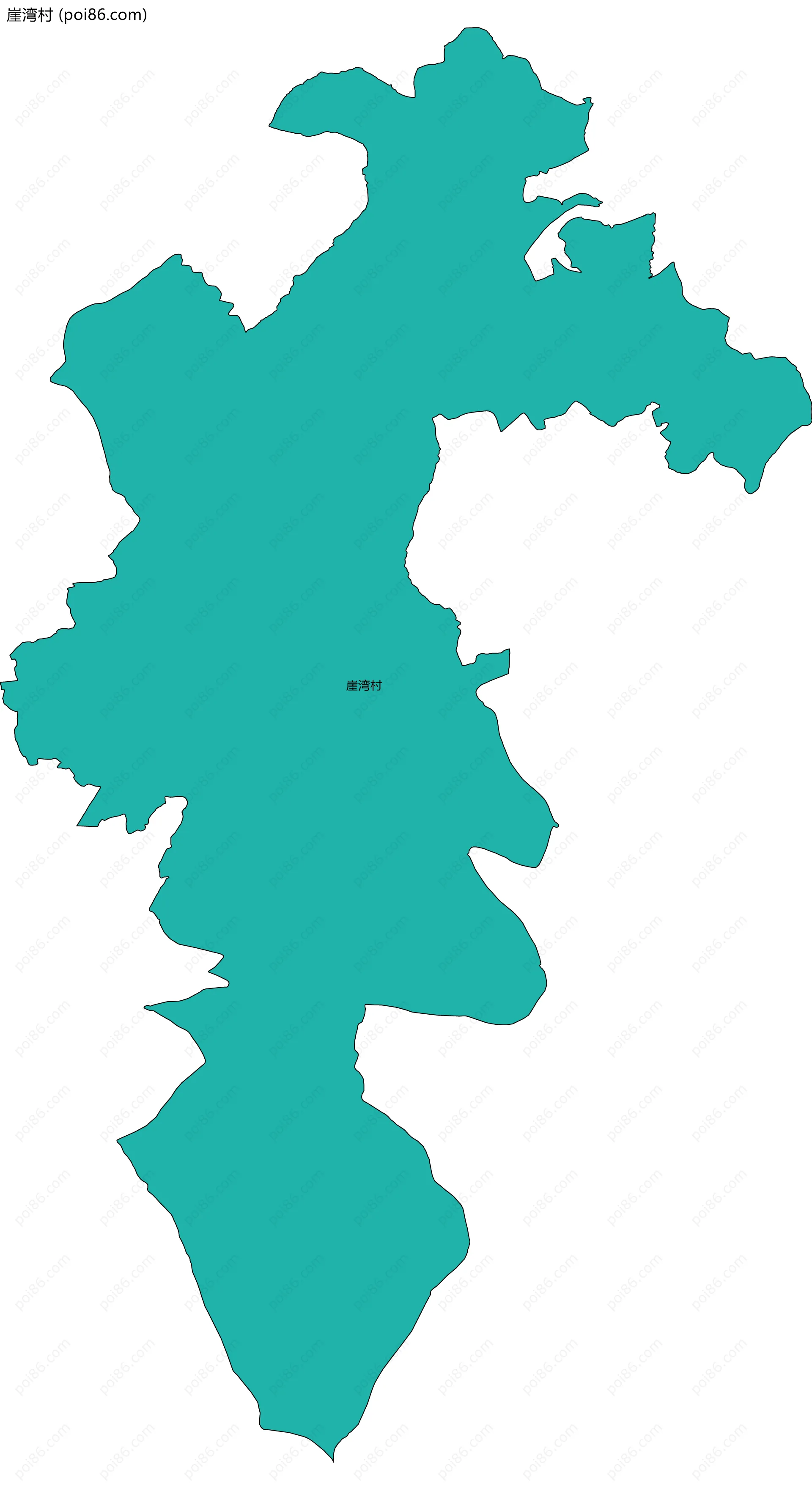 崖湾村边界地图