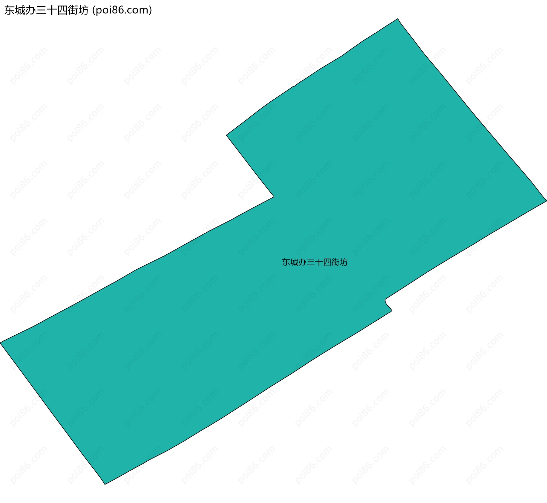 东城办三十四街坊边界地图