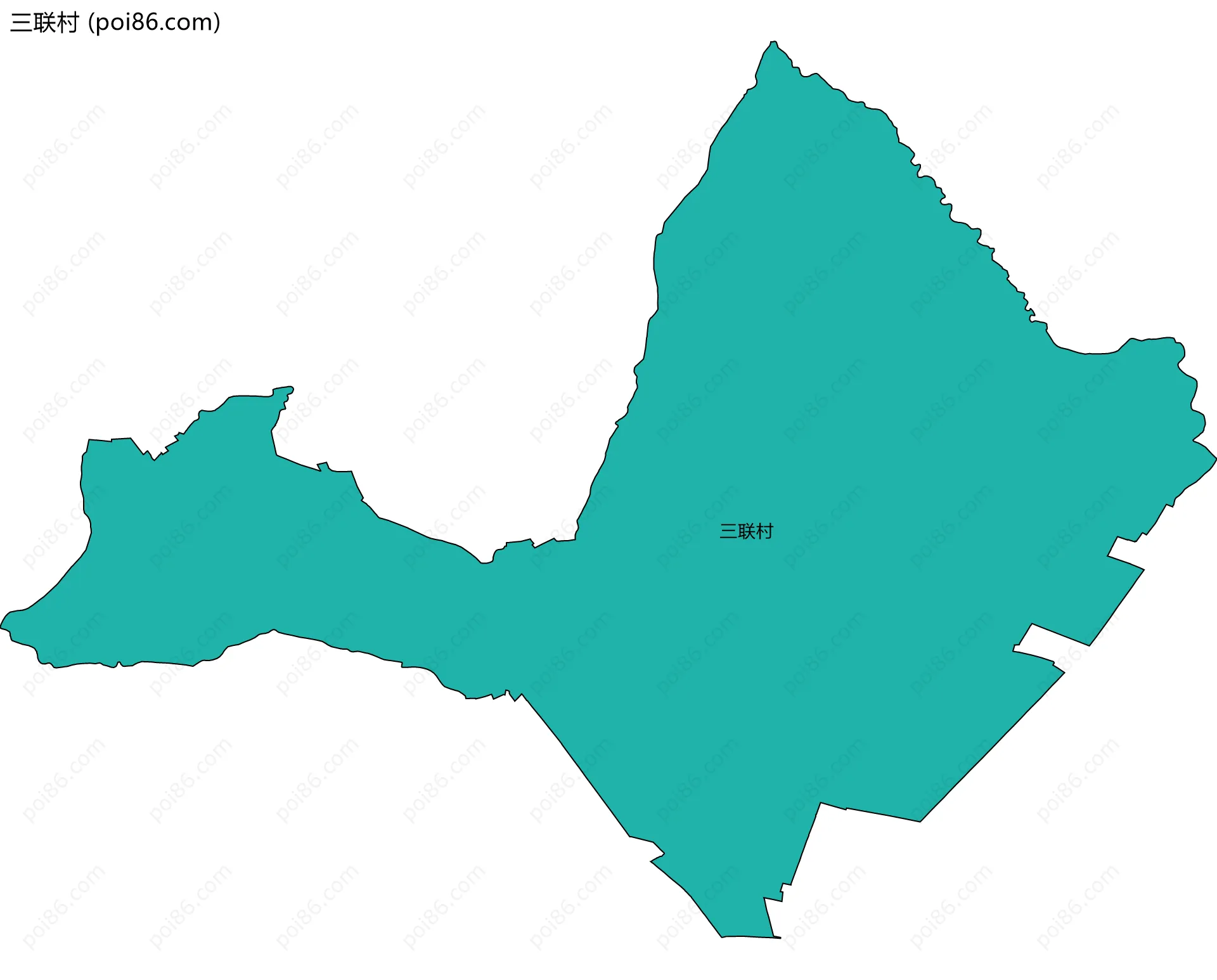 三联村边界地图