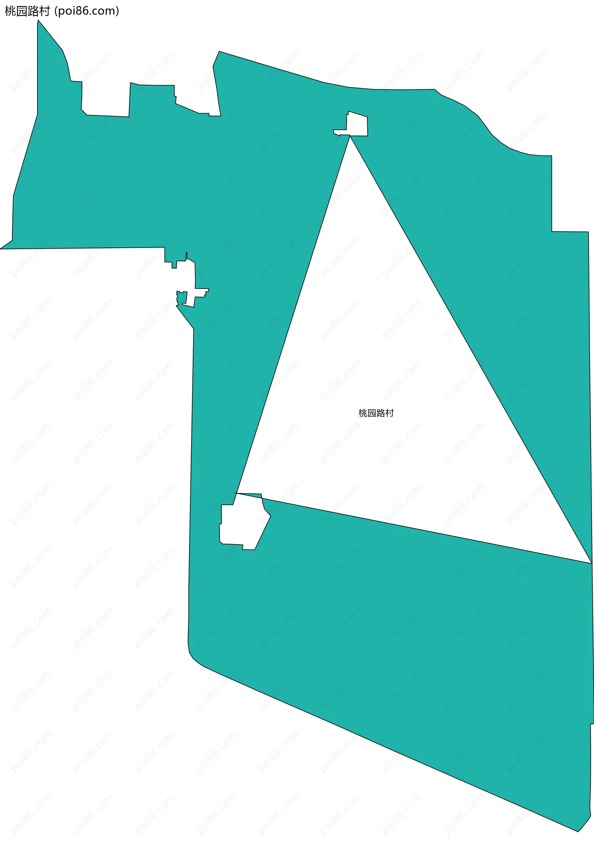 桃园路村边界地图