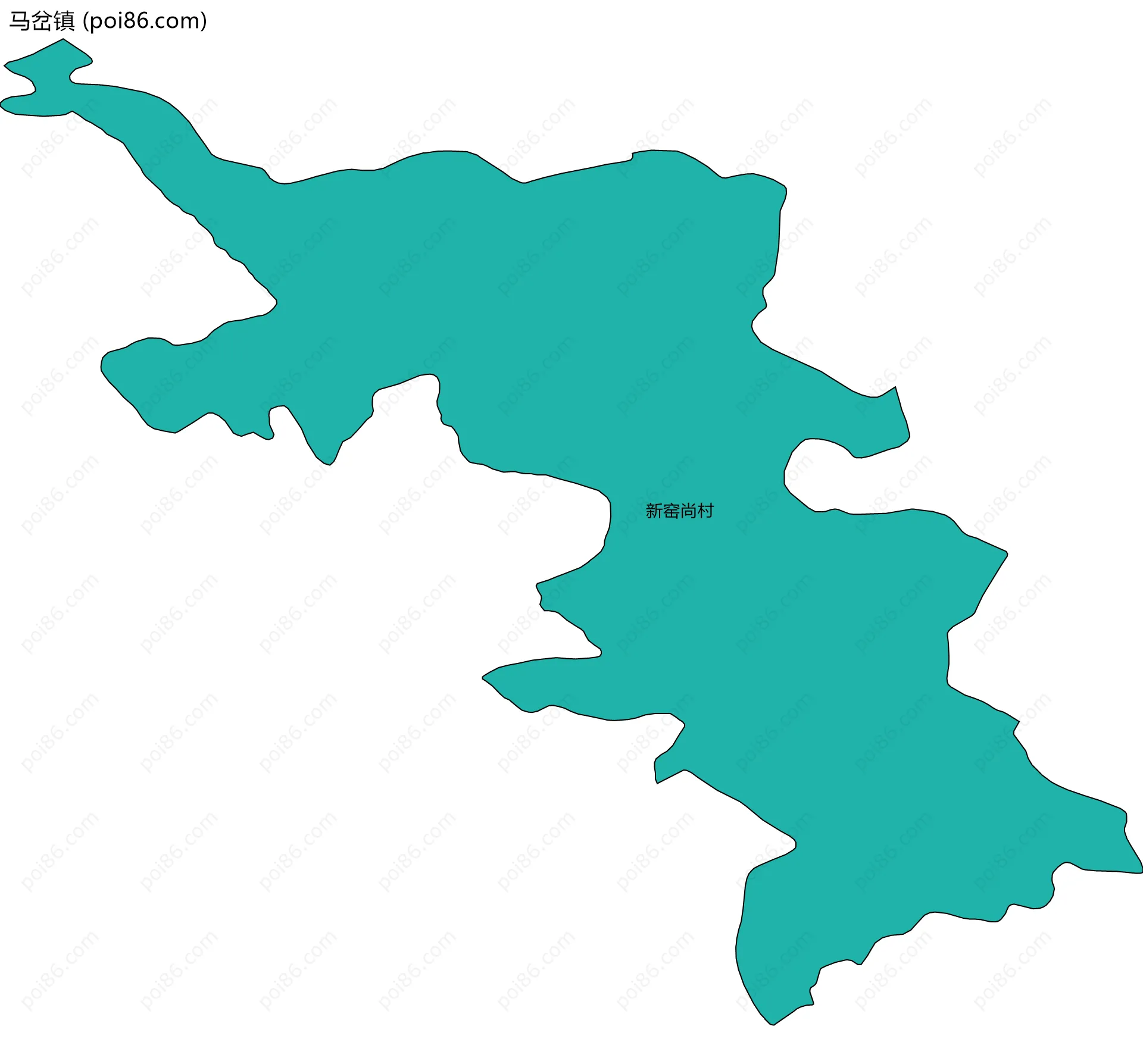 马岔镇边界地图(五级行政区划)