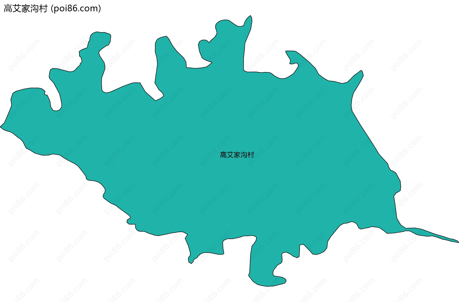 高艾家沟村边界地图