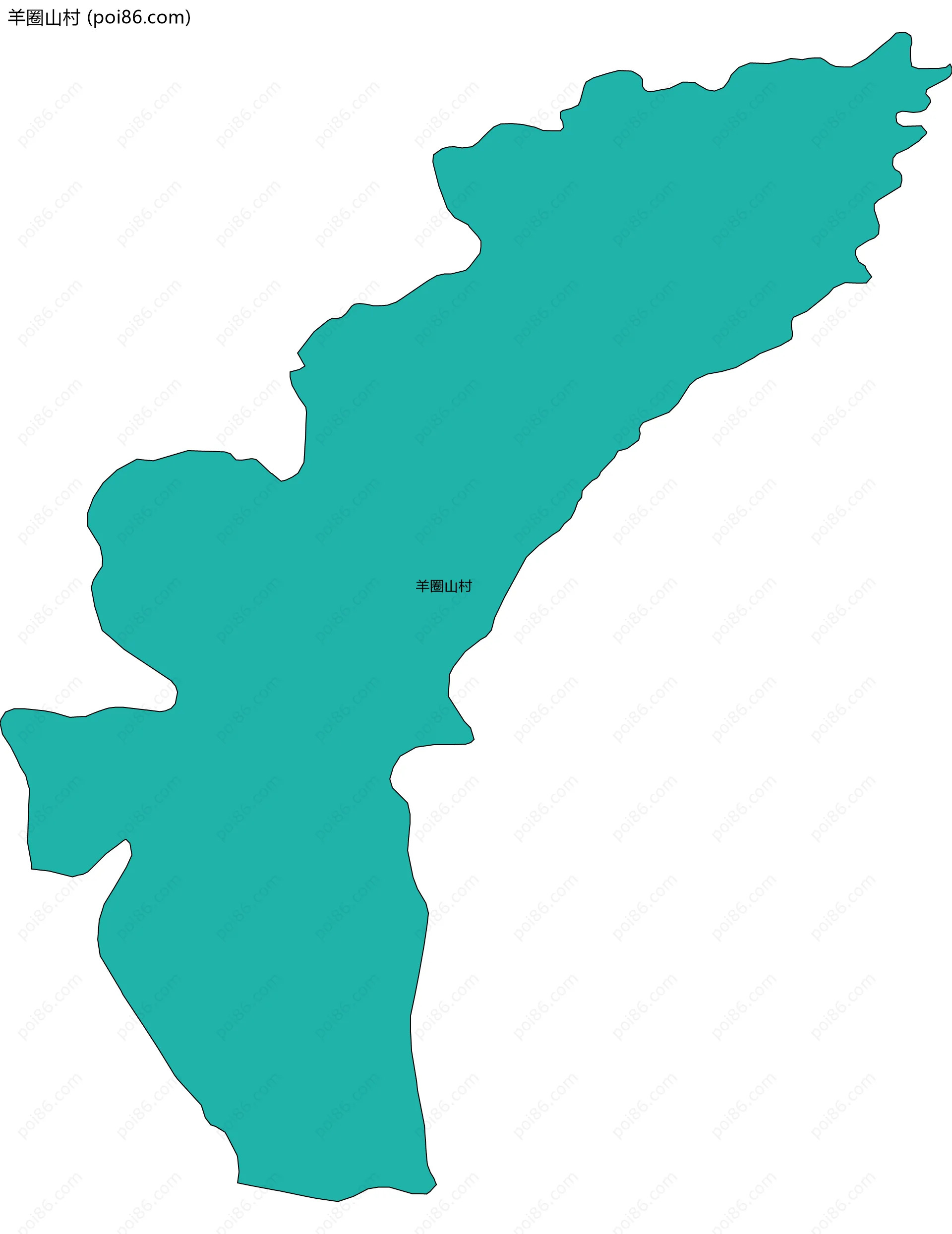 羊圈山村边界地图