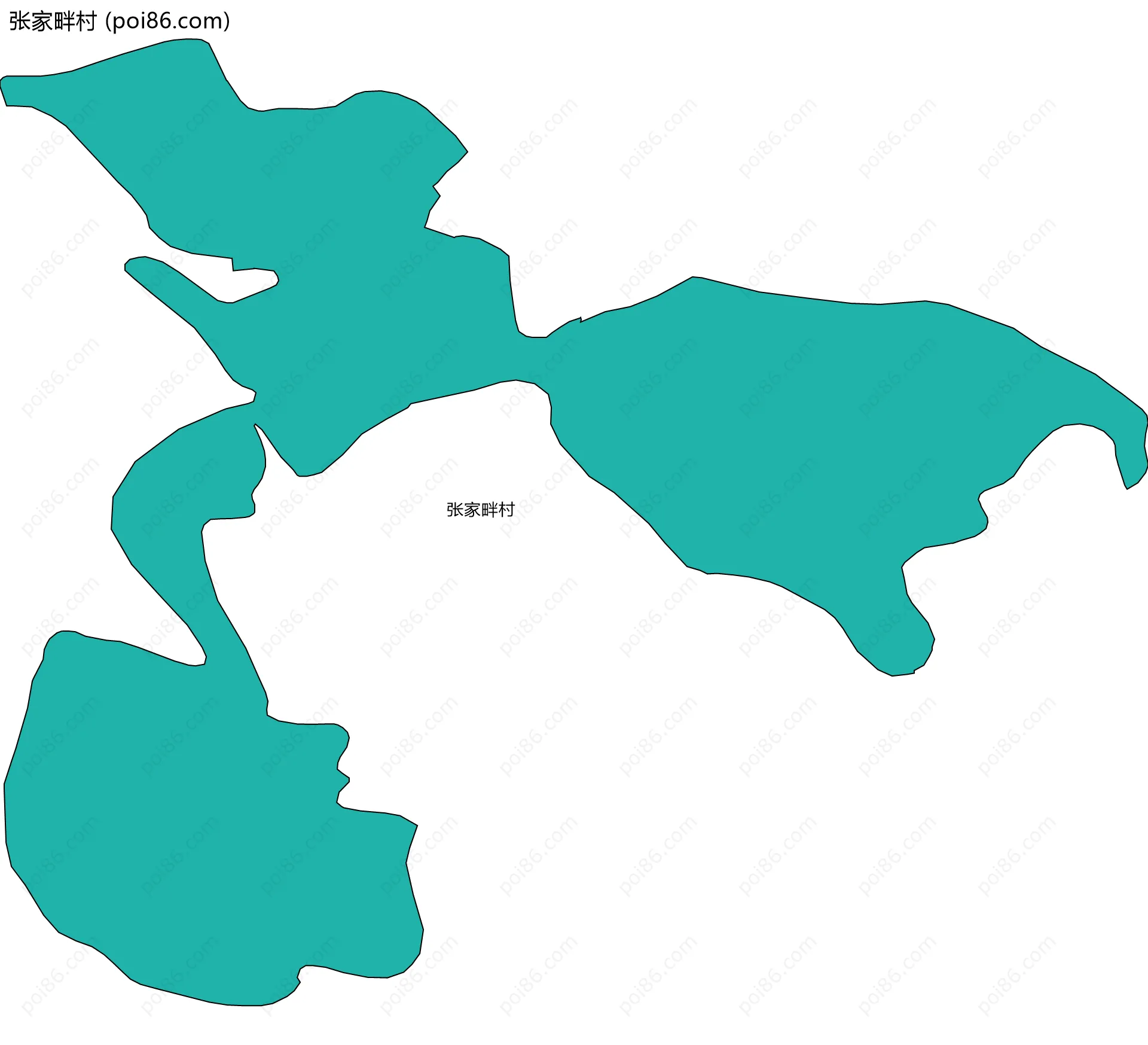 张家畔村边界地图