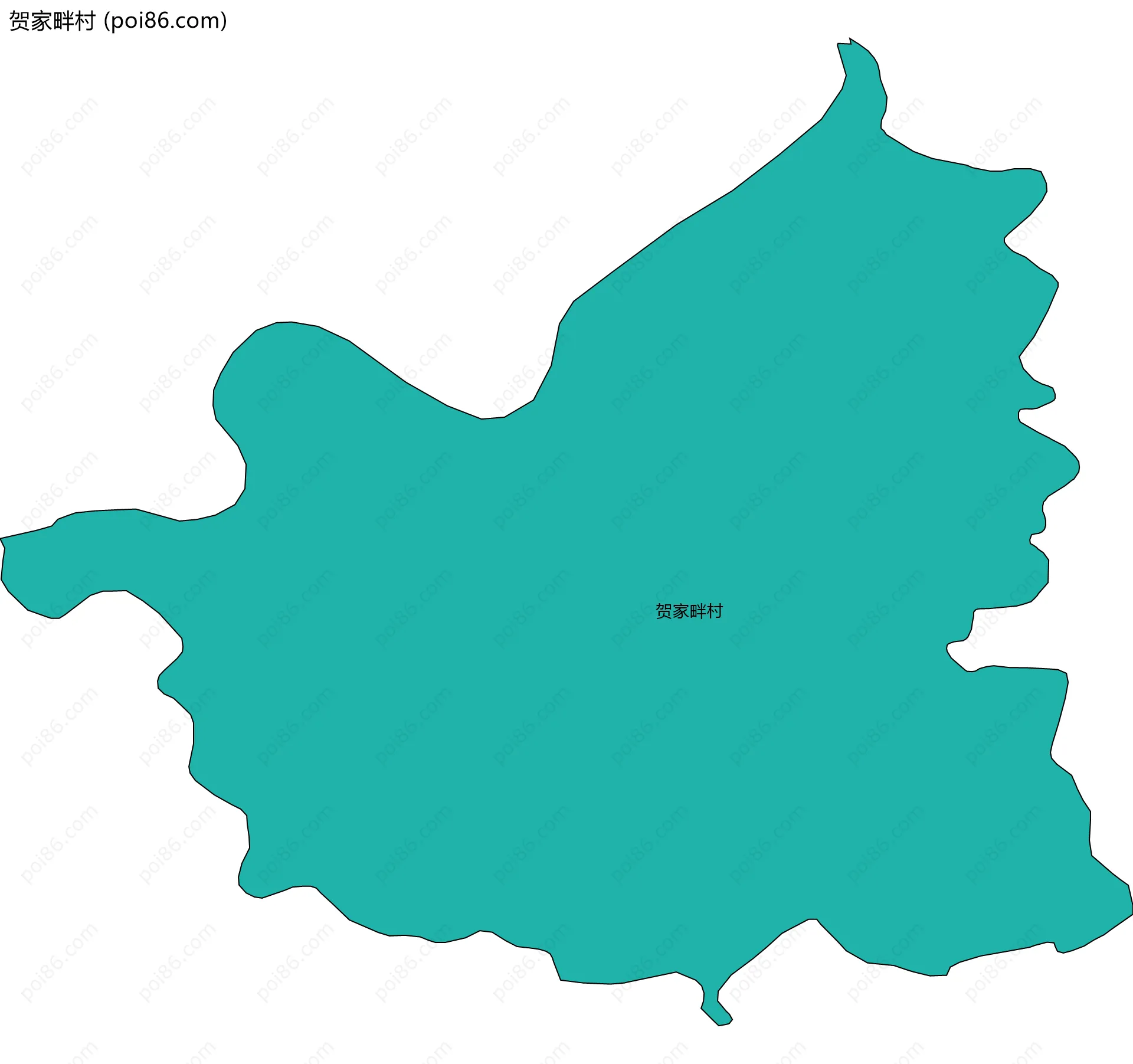 贺家畔村边界地图