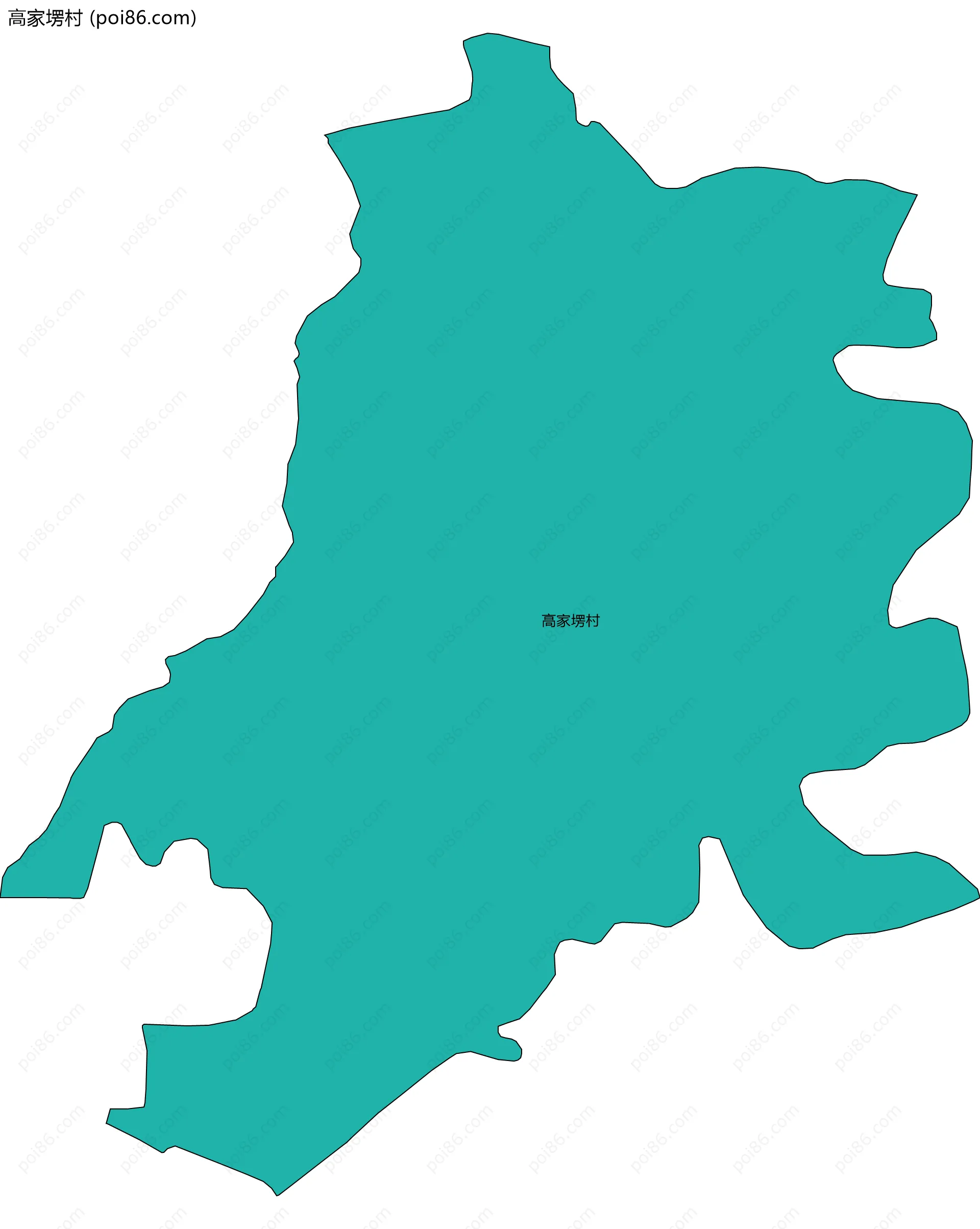高家塄村边界地图