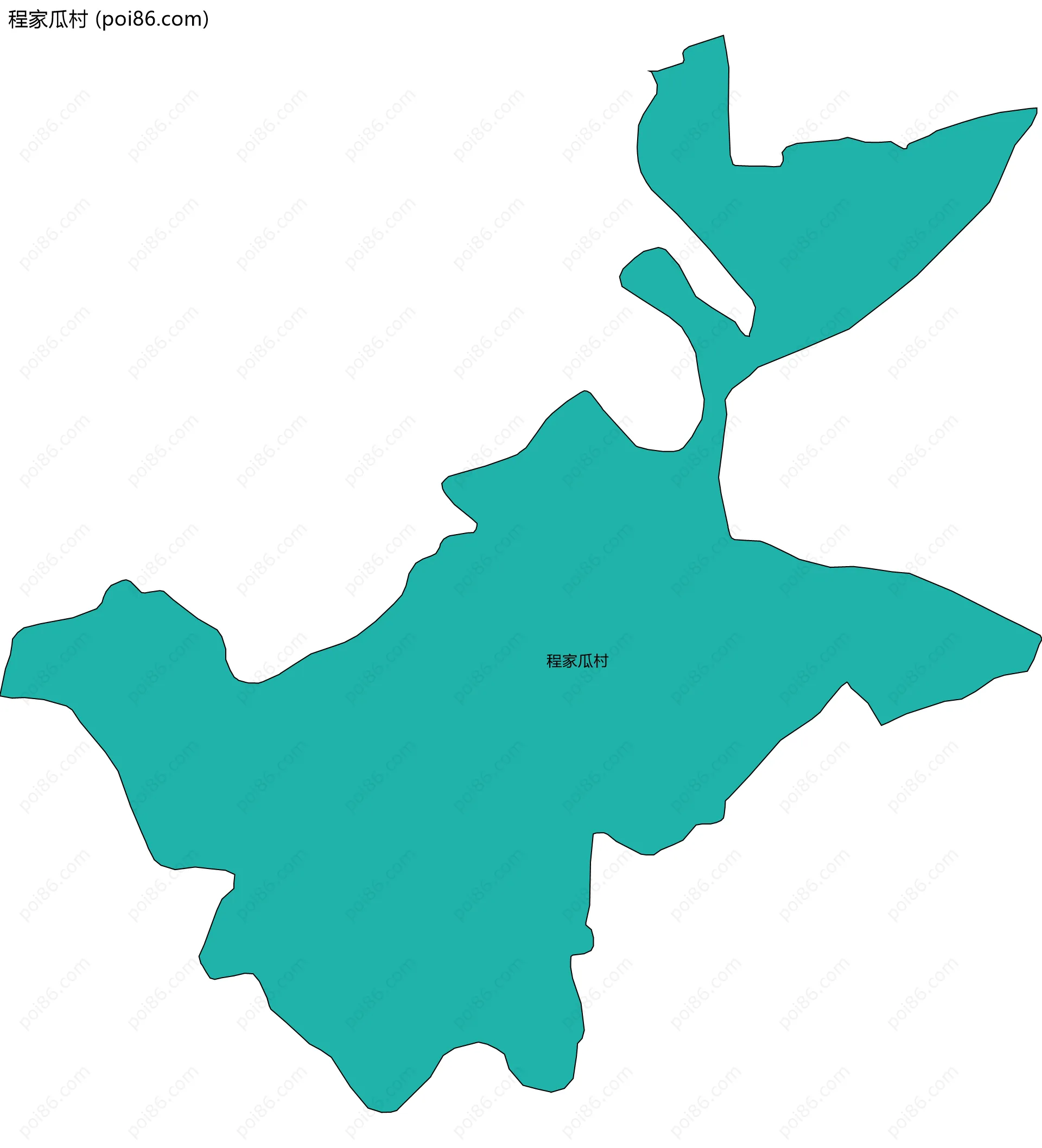 程家瓜村边界地图