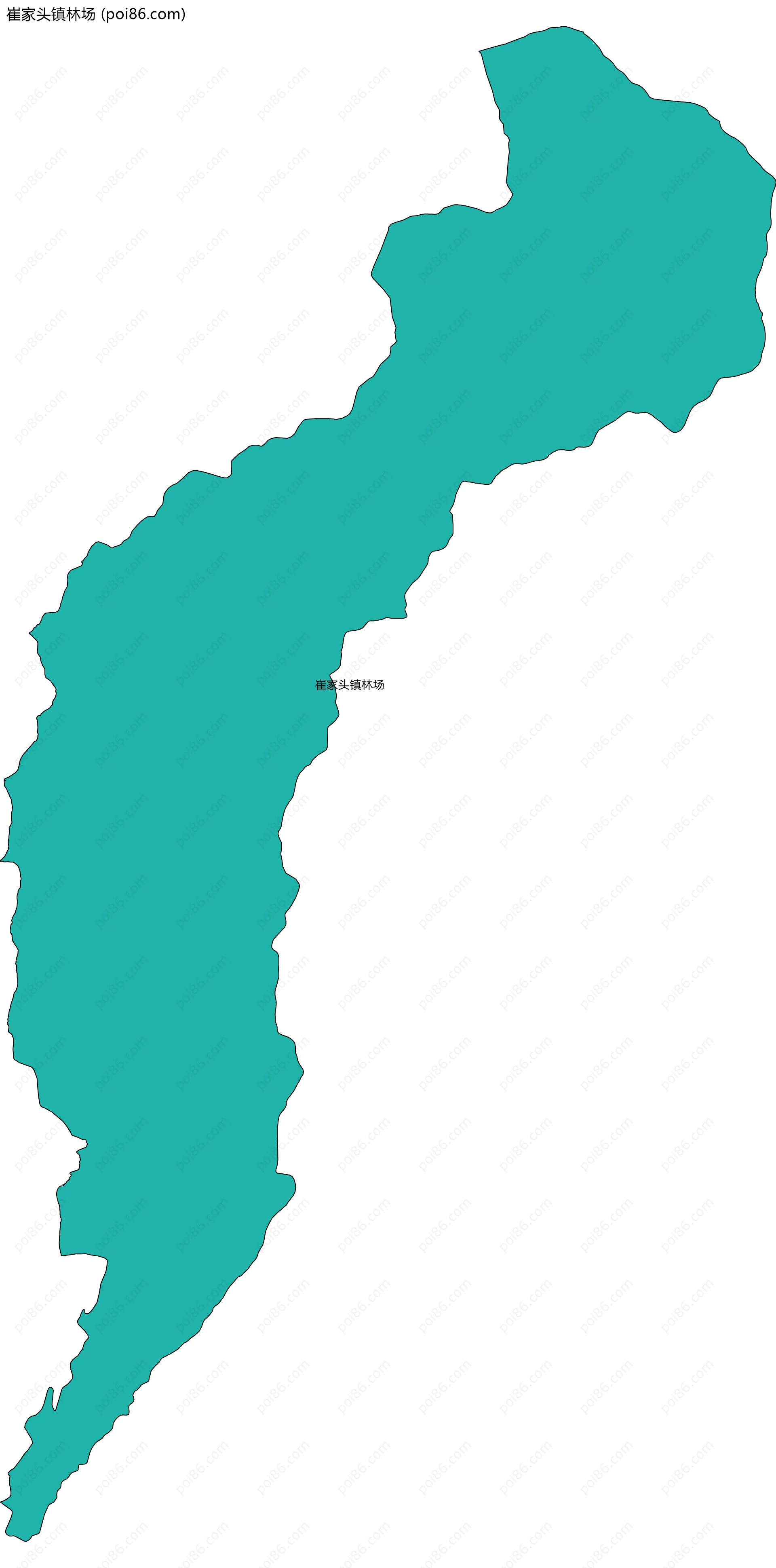 崔家头镇林场边界地图(五级行政区划)