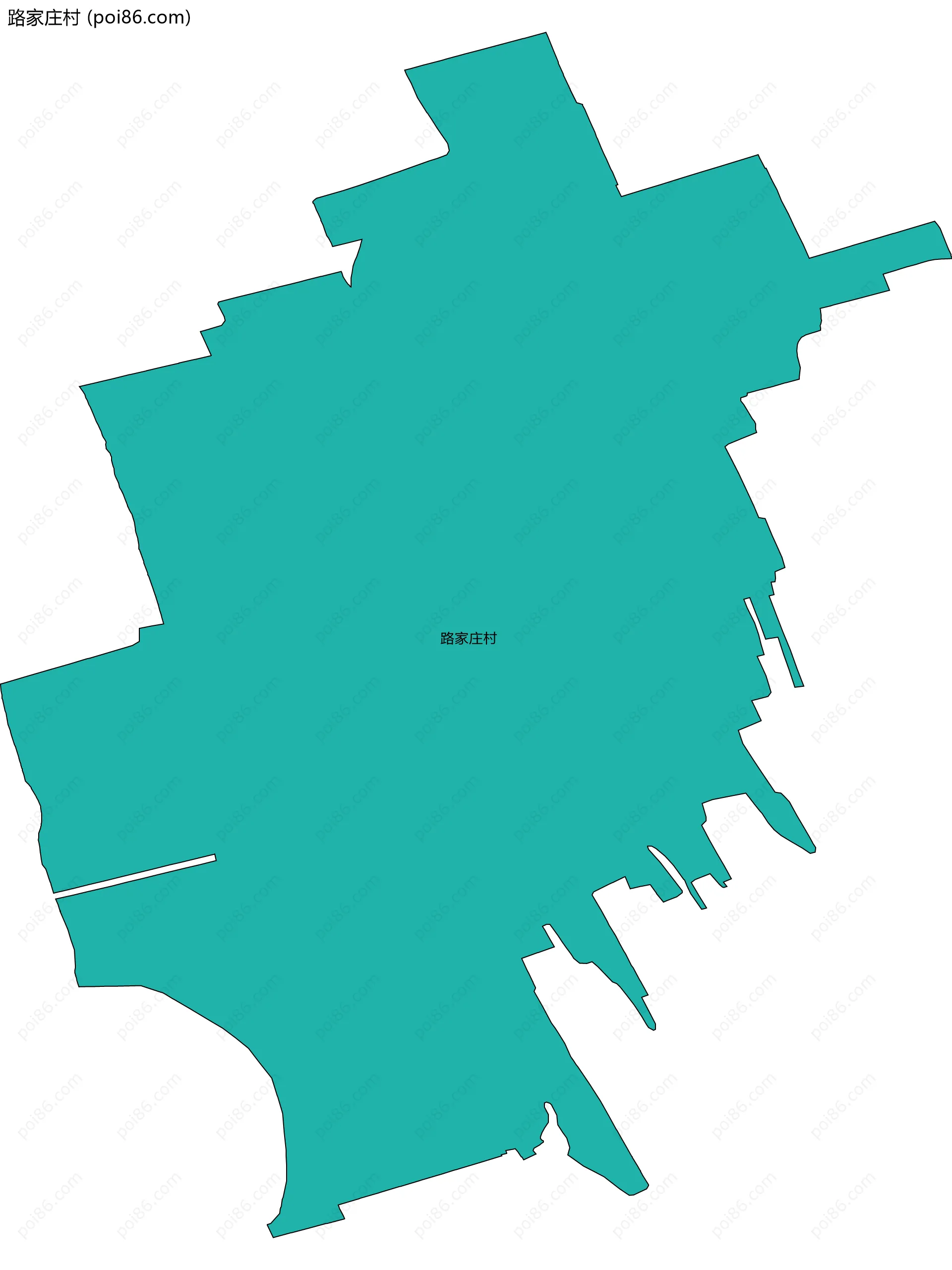 路家庄村边界地图