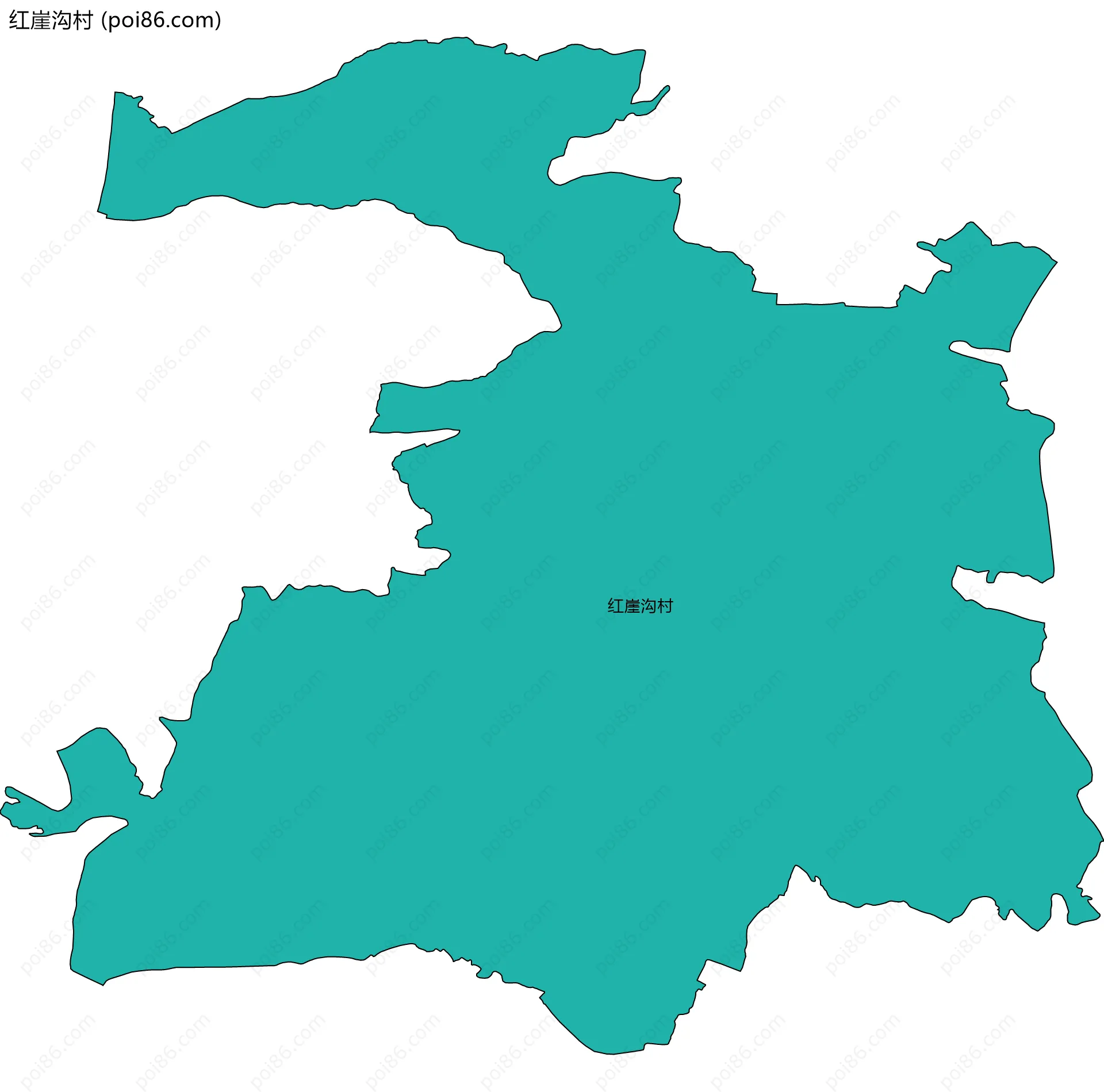 红崖沟村边界地图