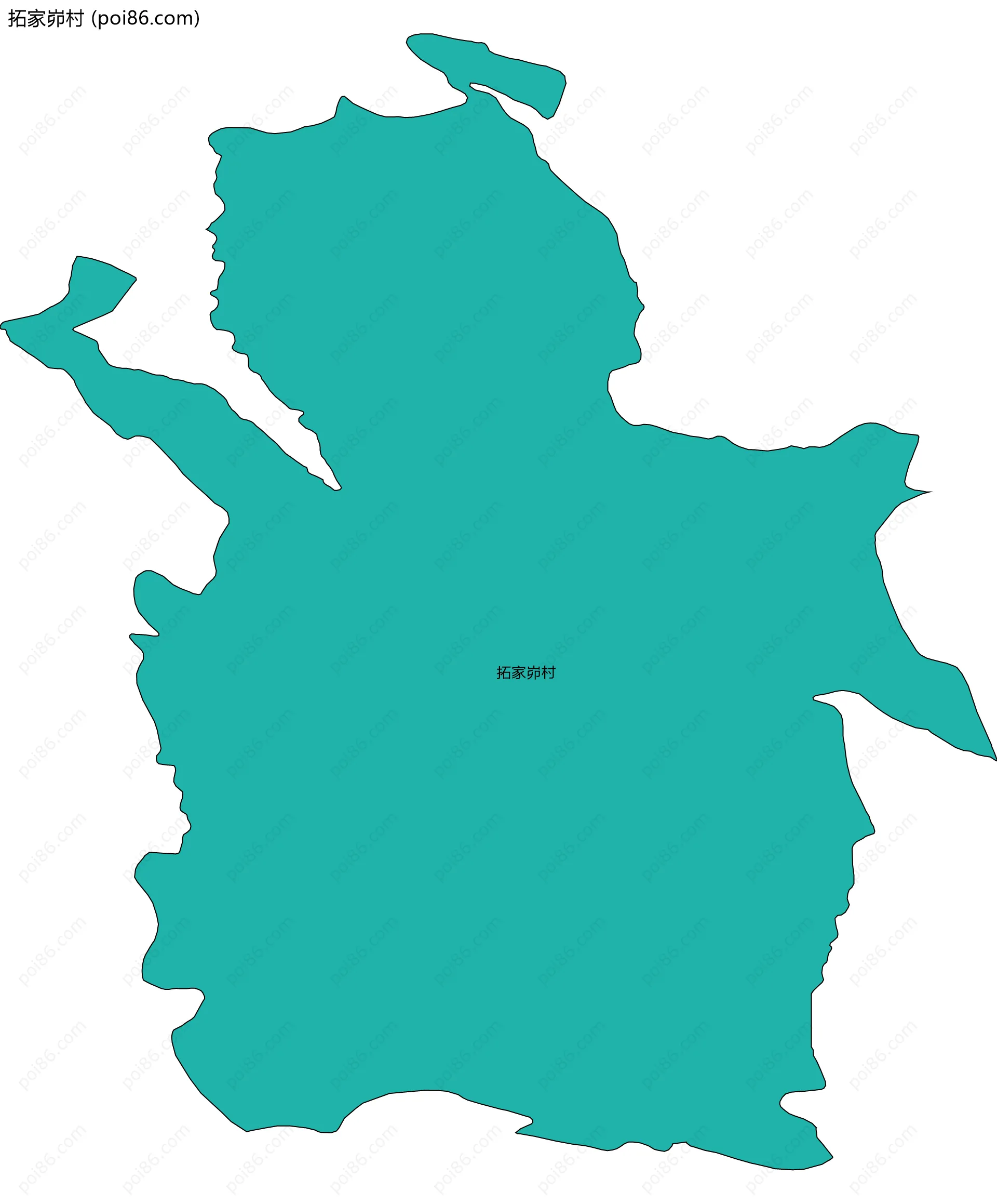 拓家峁村边界地图