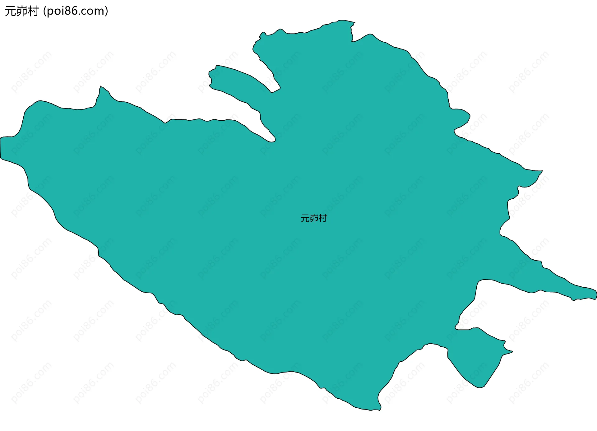 元峁村边界地图