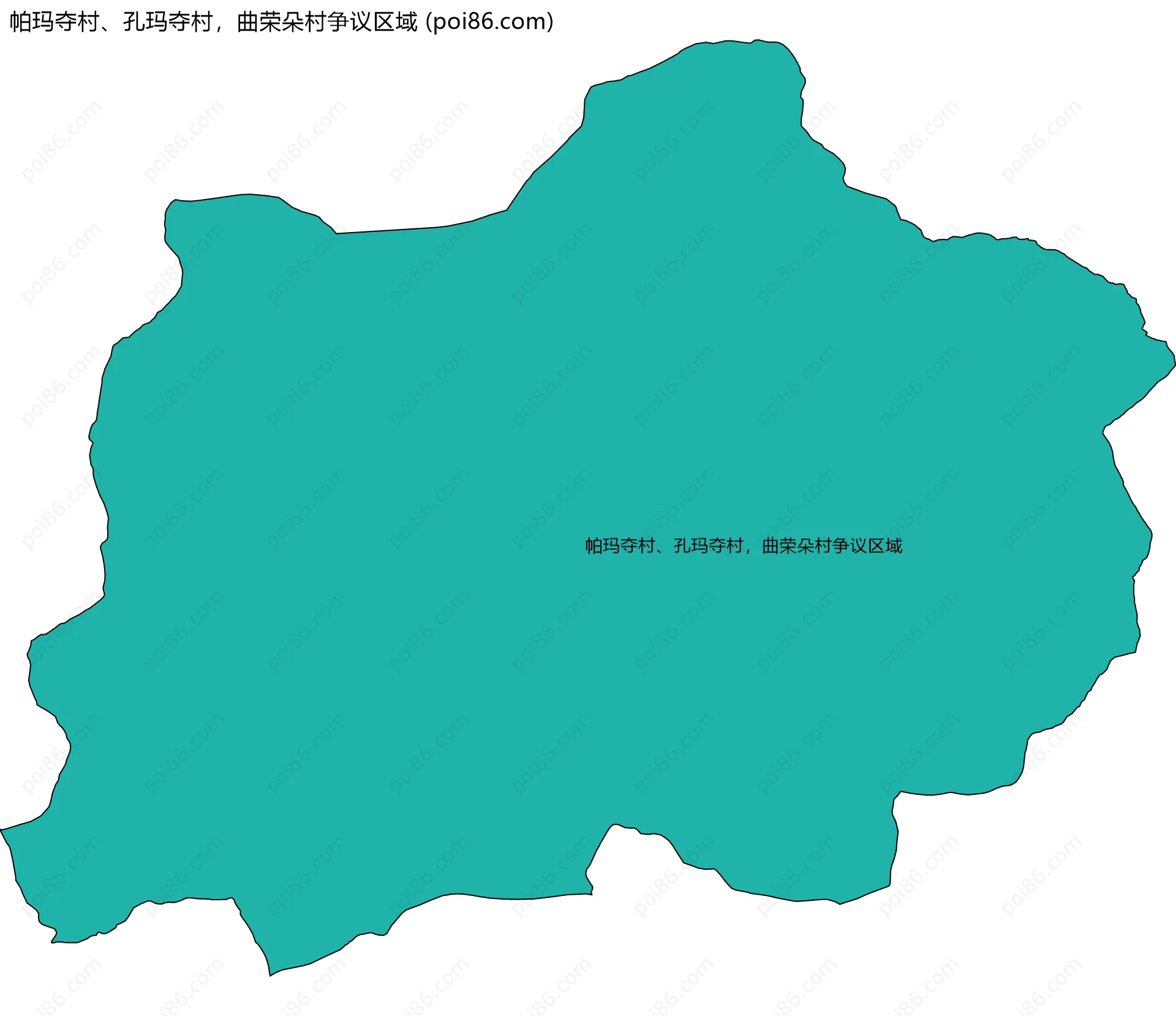 帕玛夺村、孔玛夺村，曲荣朵村争议区域边界地图