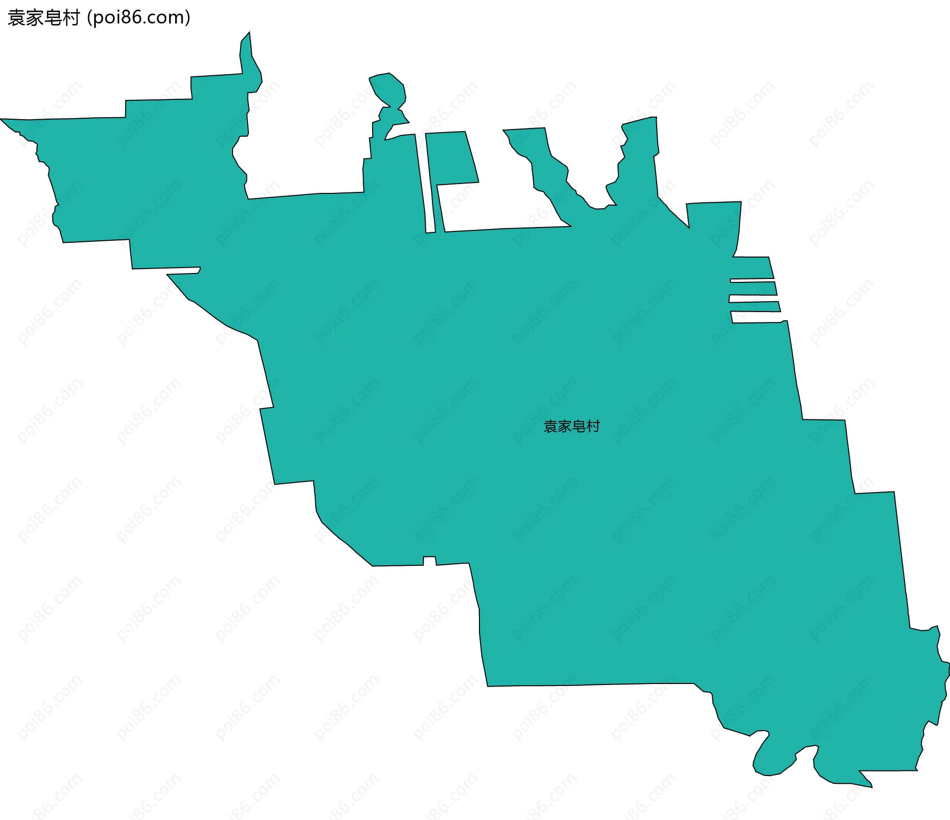 袁家皂村边界地图