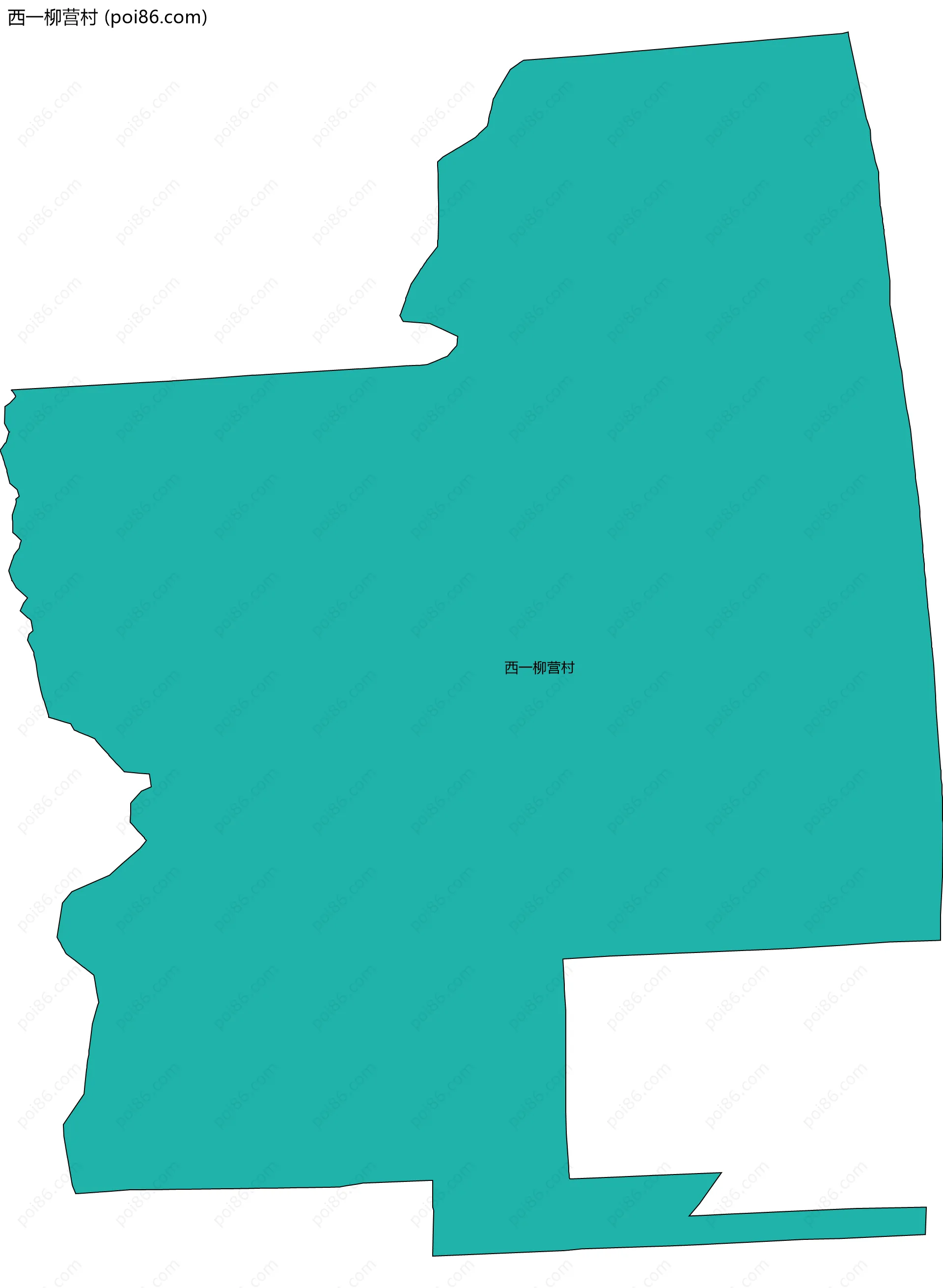 西一柳营村边界地图