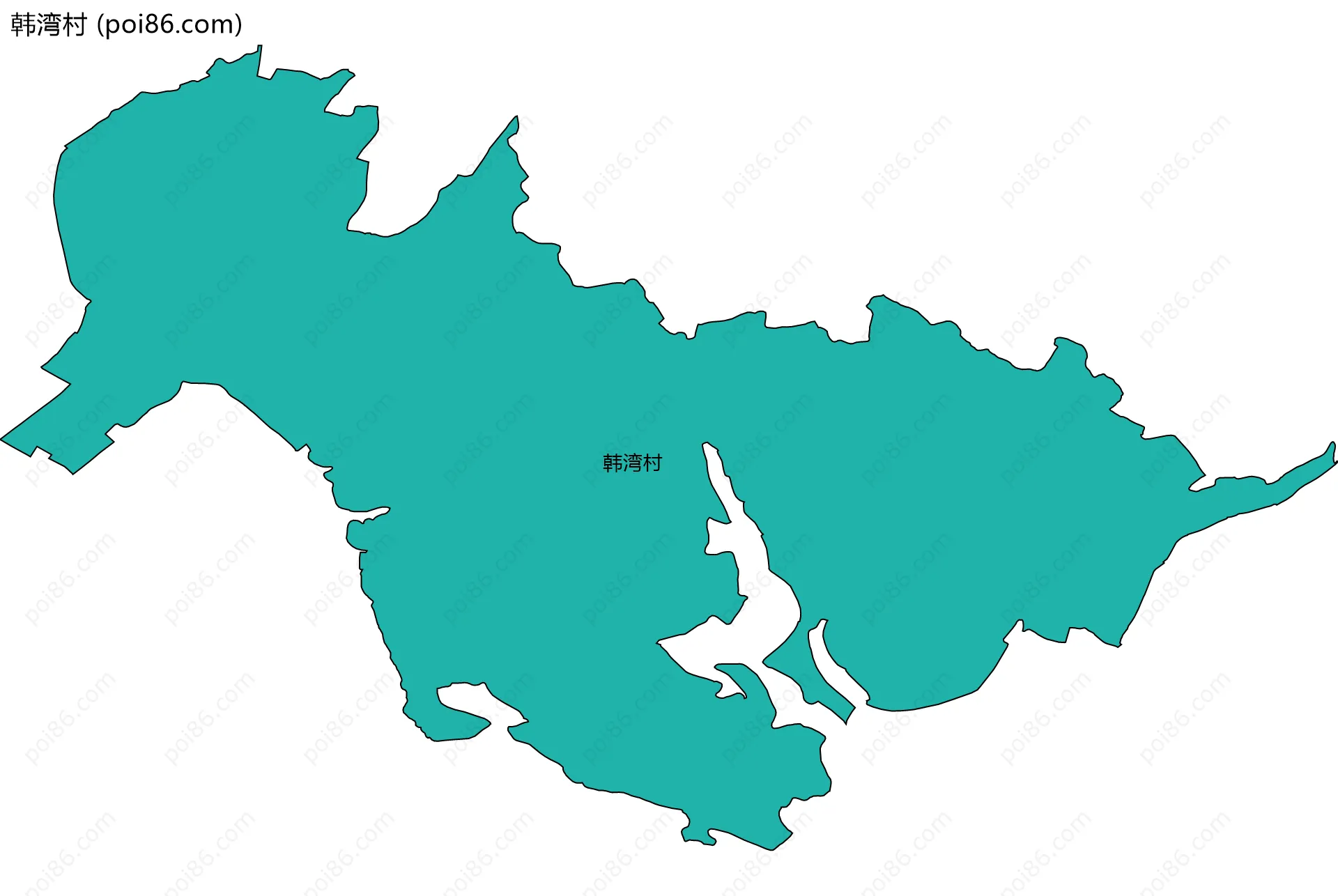 韩湾村边界地图