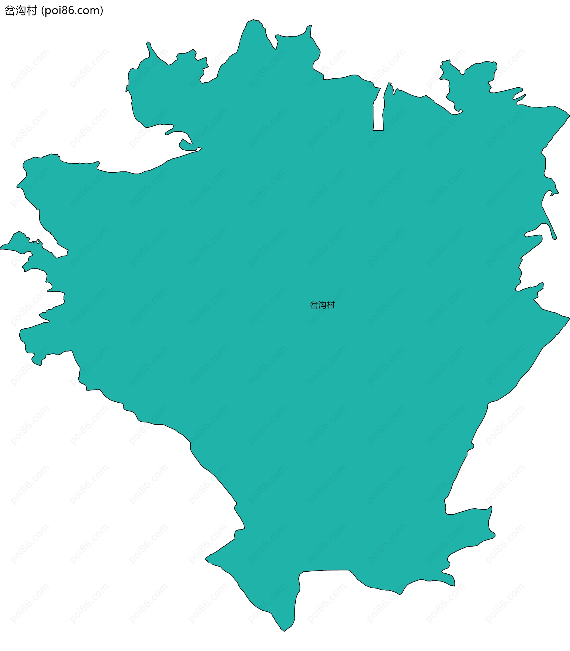 岔沟村边界地图