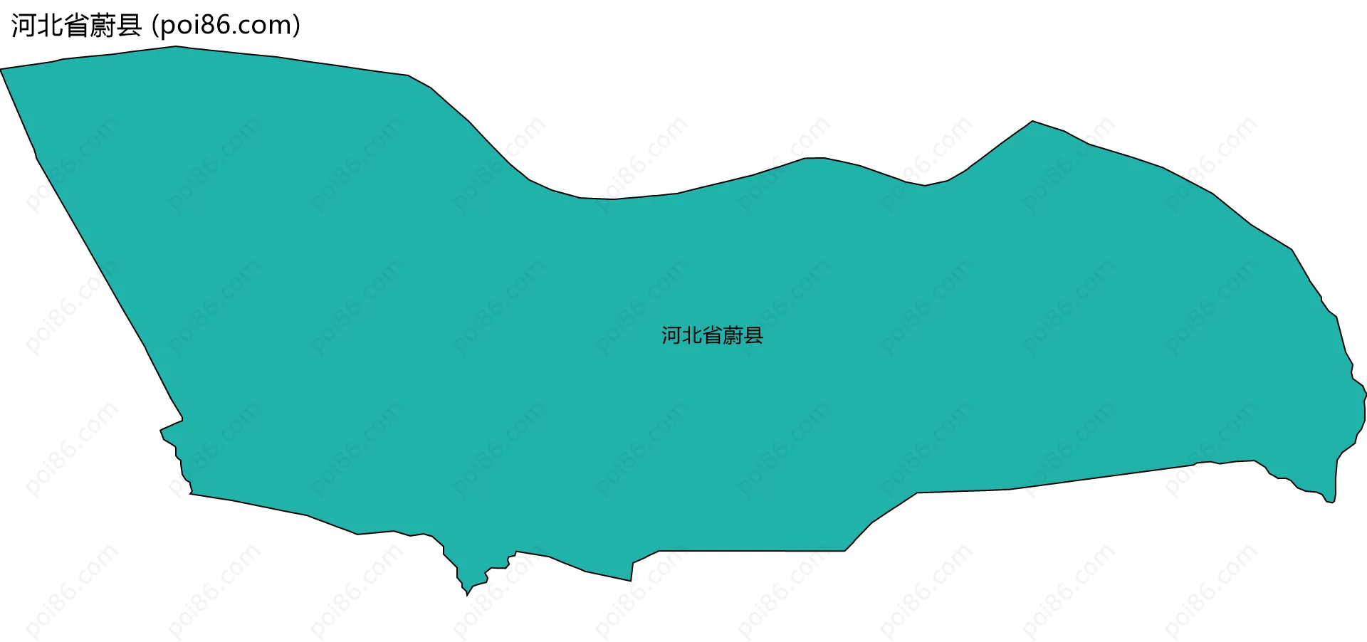 河北省蔚县边界地图
