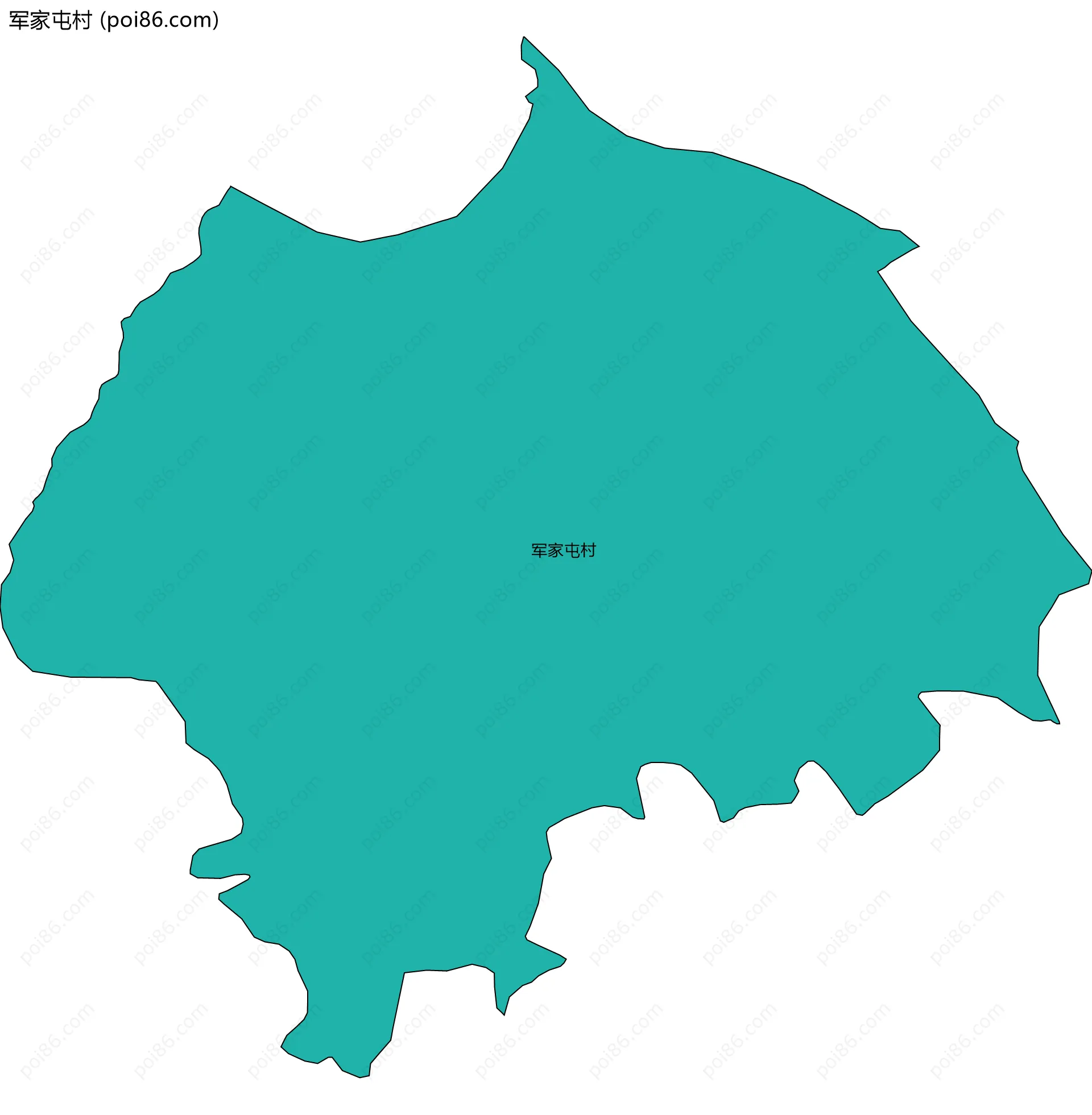 军家屯村边界地图
