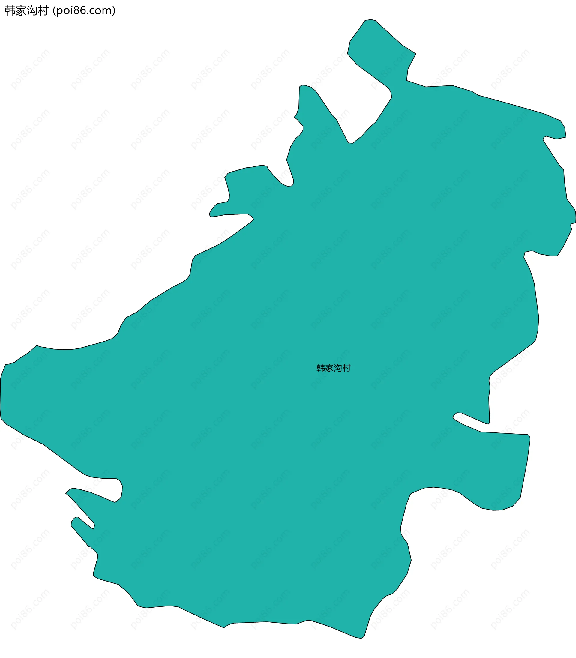 韩家沟村边界地图