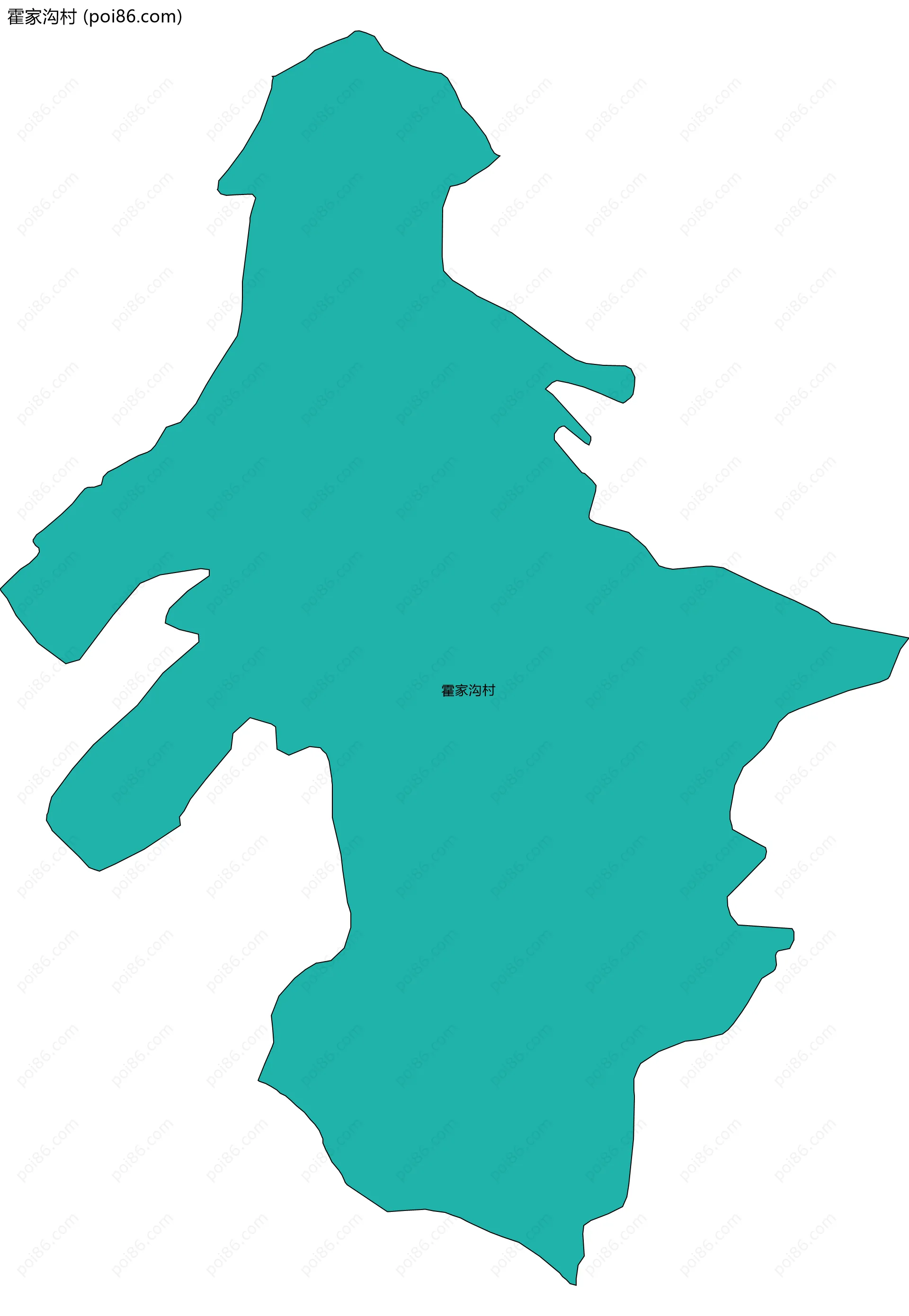 霍家沟村边界地图