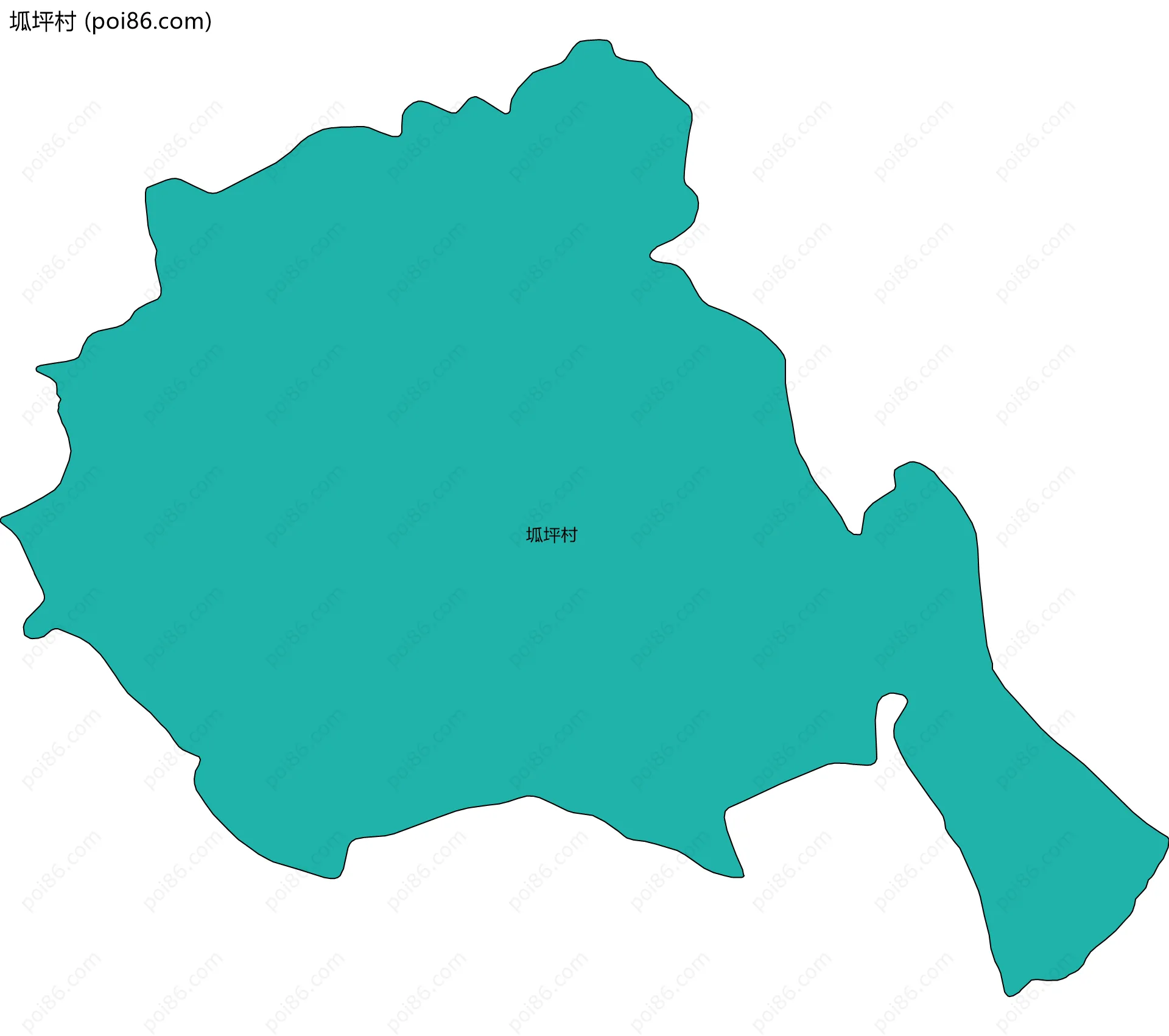 坬坪村边界地图