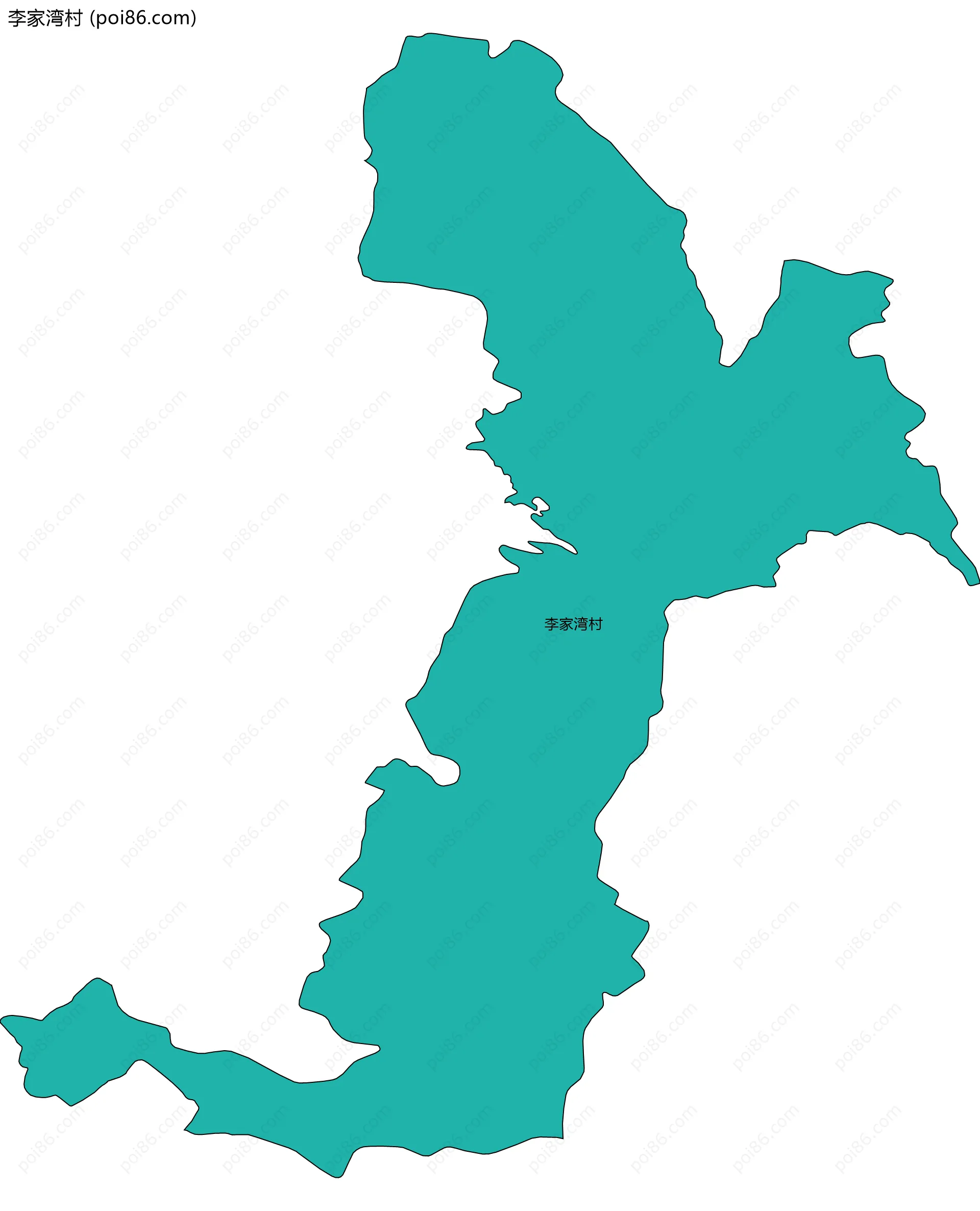 李家湾村边界地图