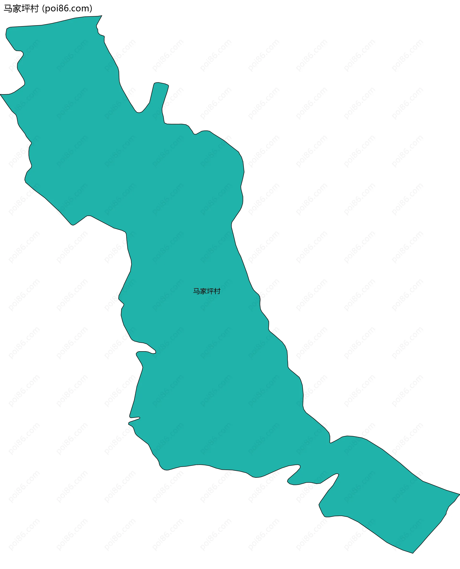 马家坪村边界地图