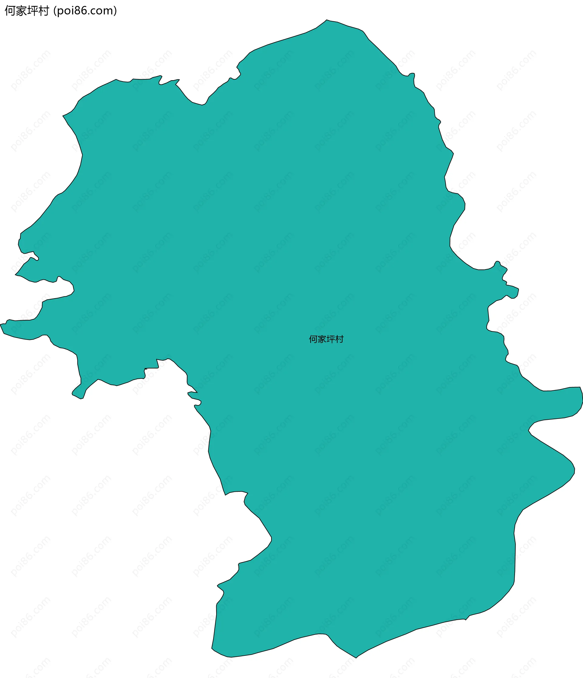 何家坪村边界地图