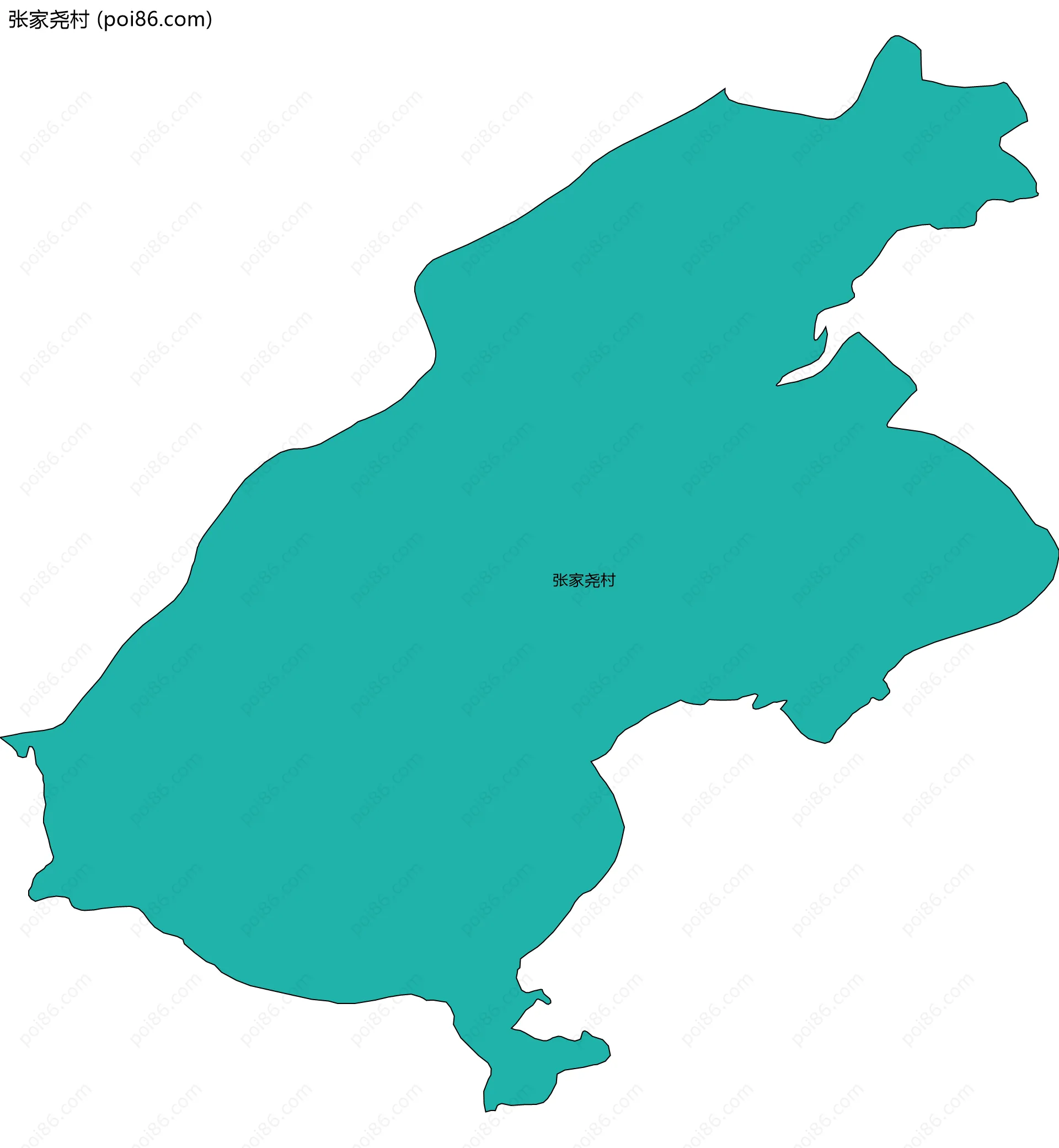 张家尧村边界地图