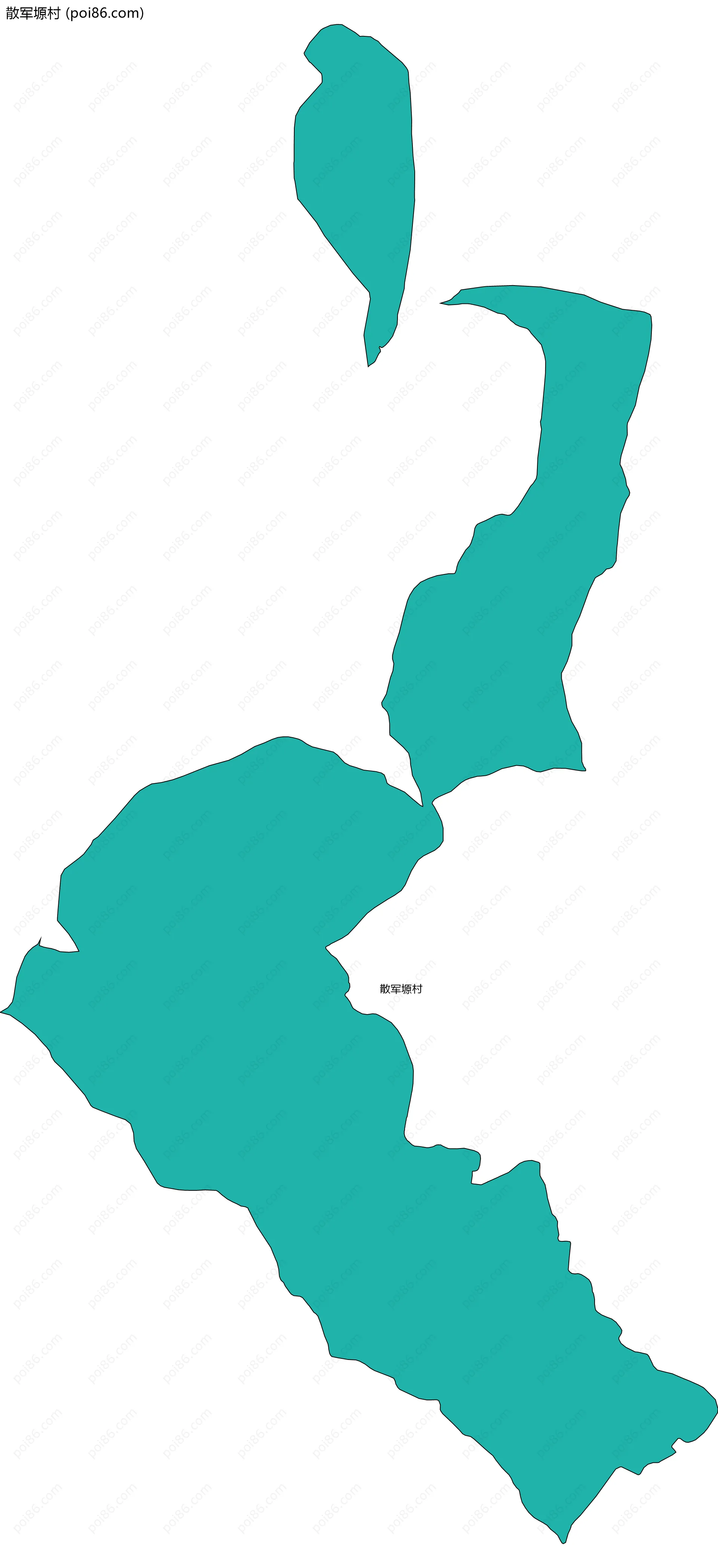 散军塬村边界地图