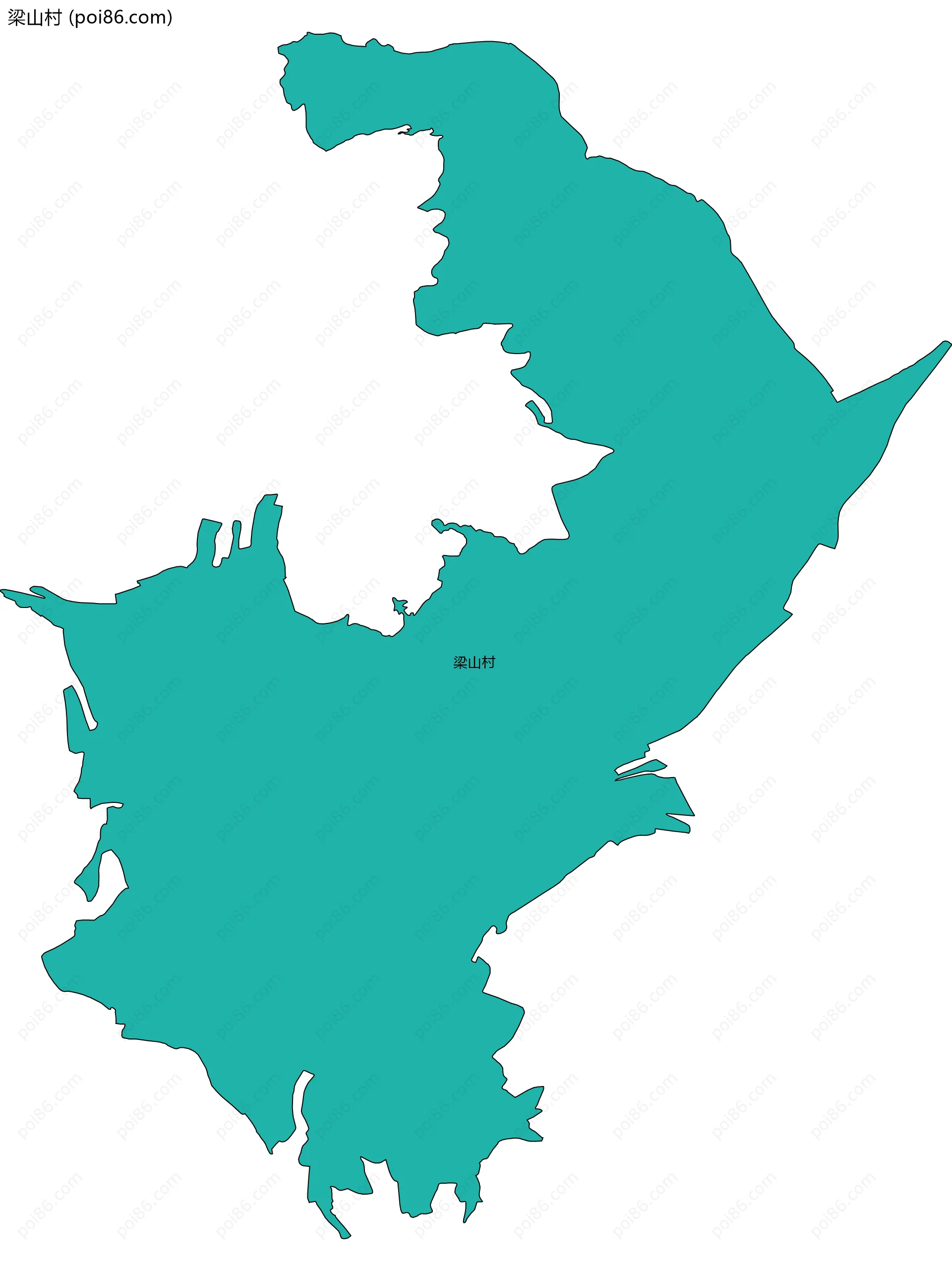 梁山村边界地图