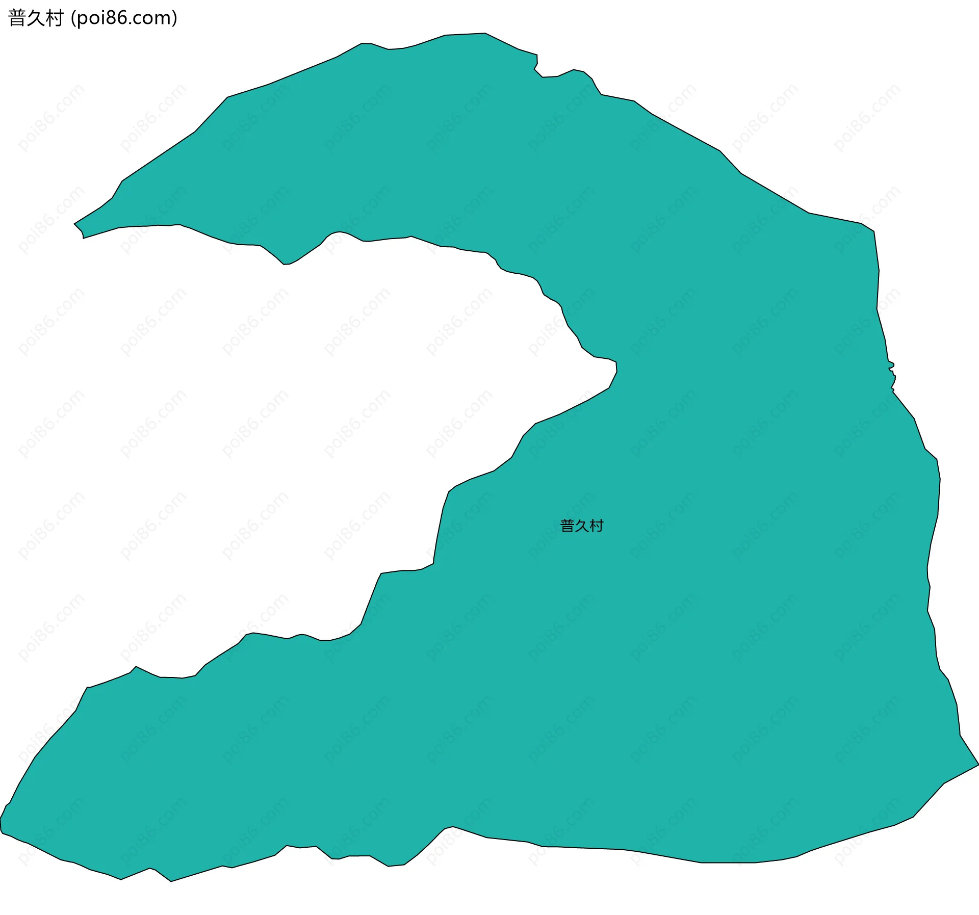 普久村边界地图