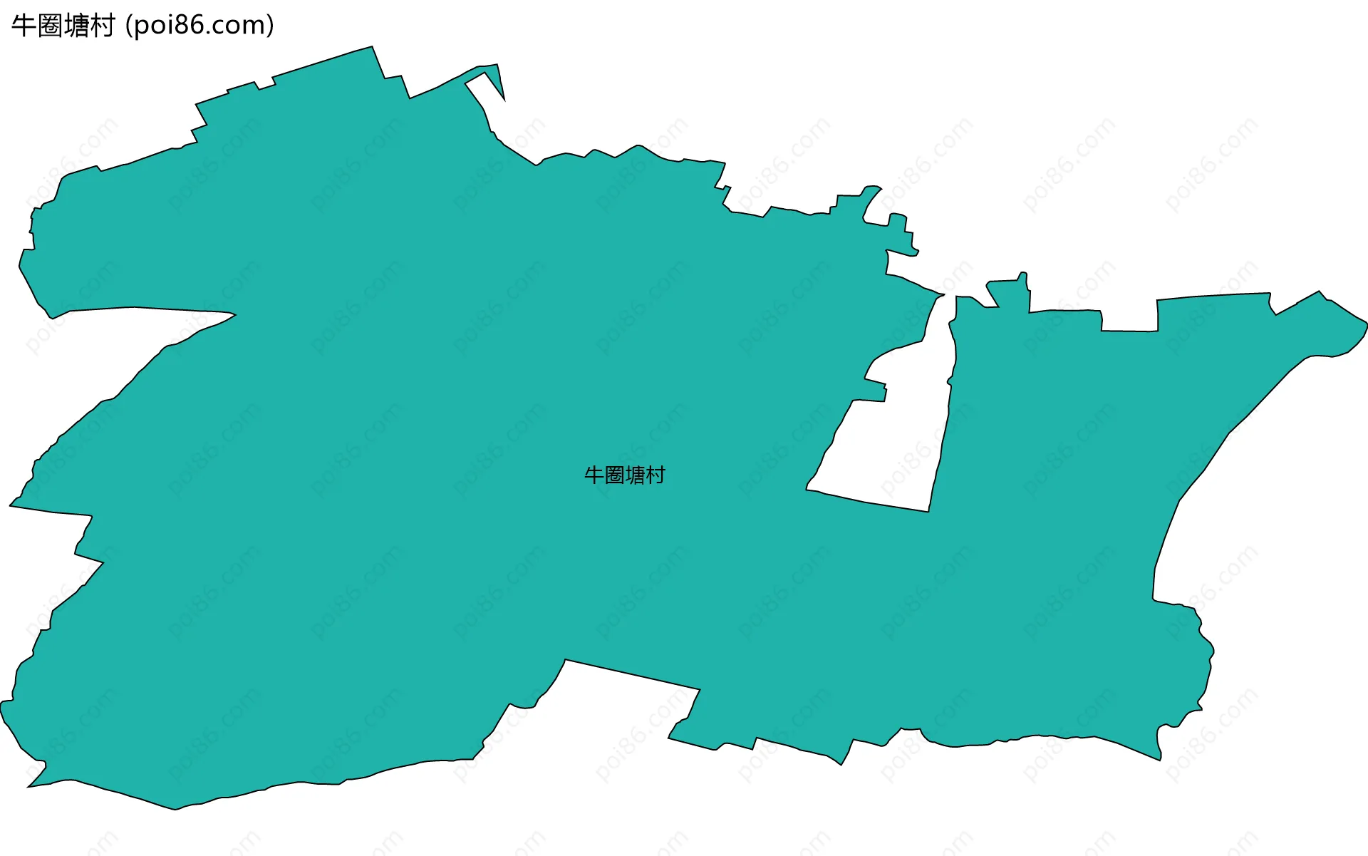 牛圈塘村边界地图