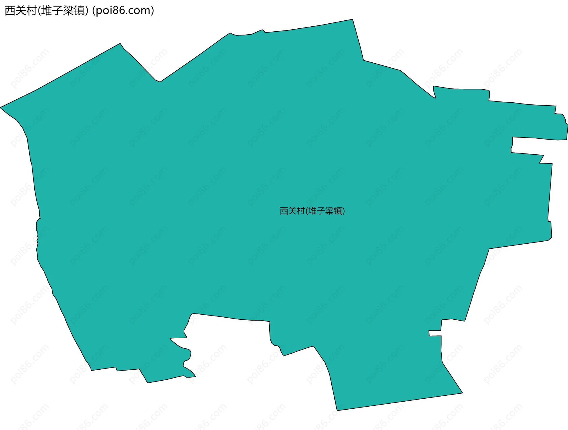 西关村(堆子梁镇)边界地图