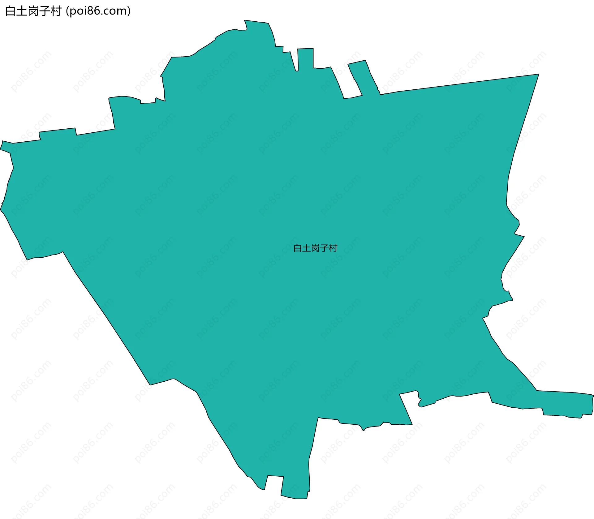 白土岗子村边界地图