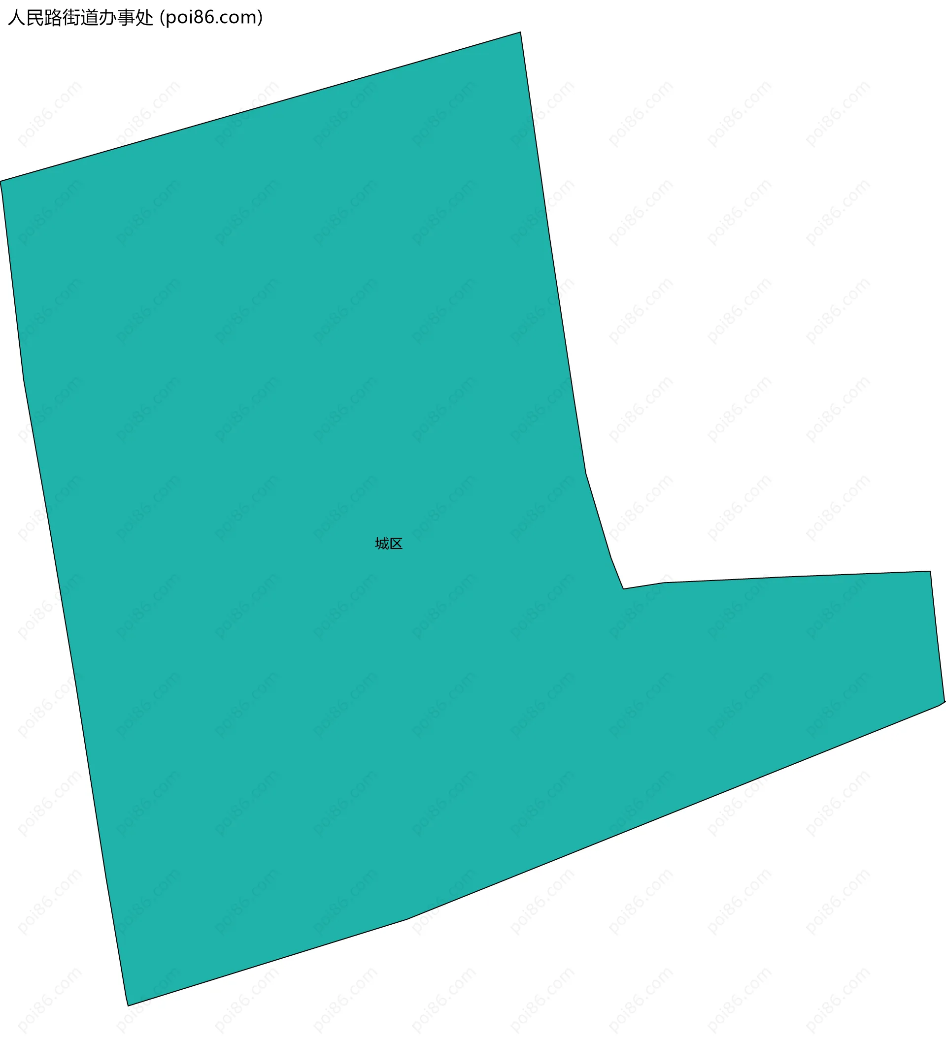 人民路街道办事处边界地图(五级行政区划)