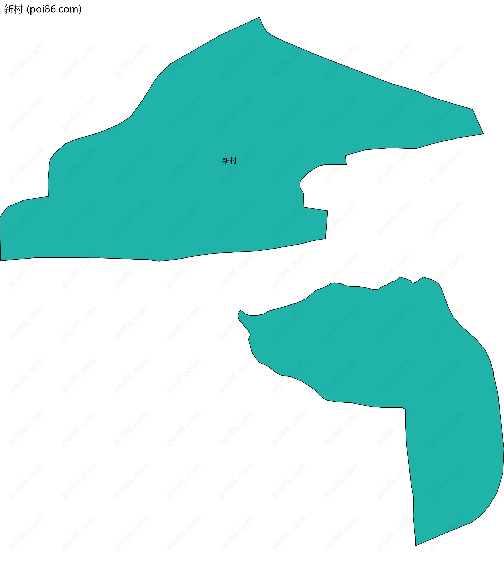 新村边界地图
