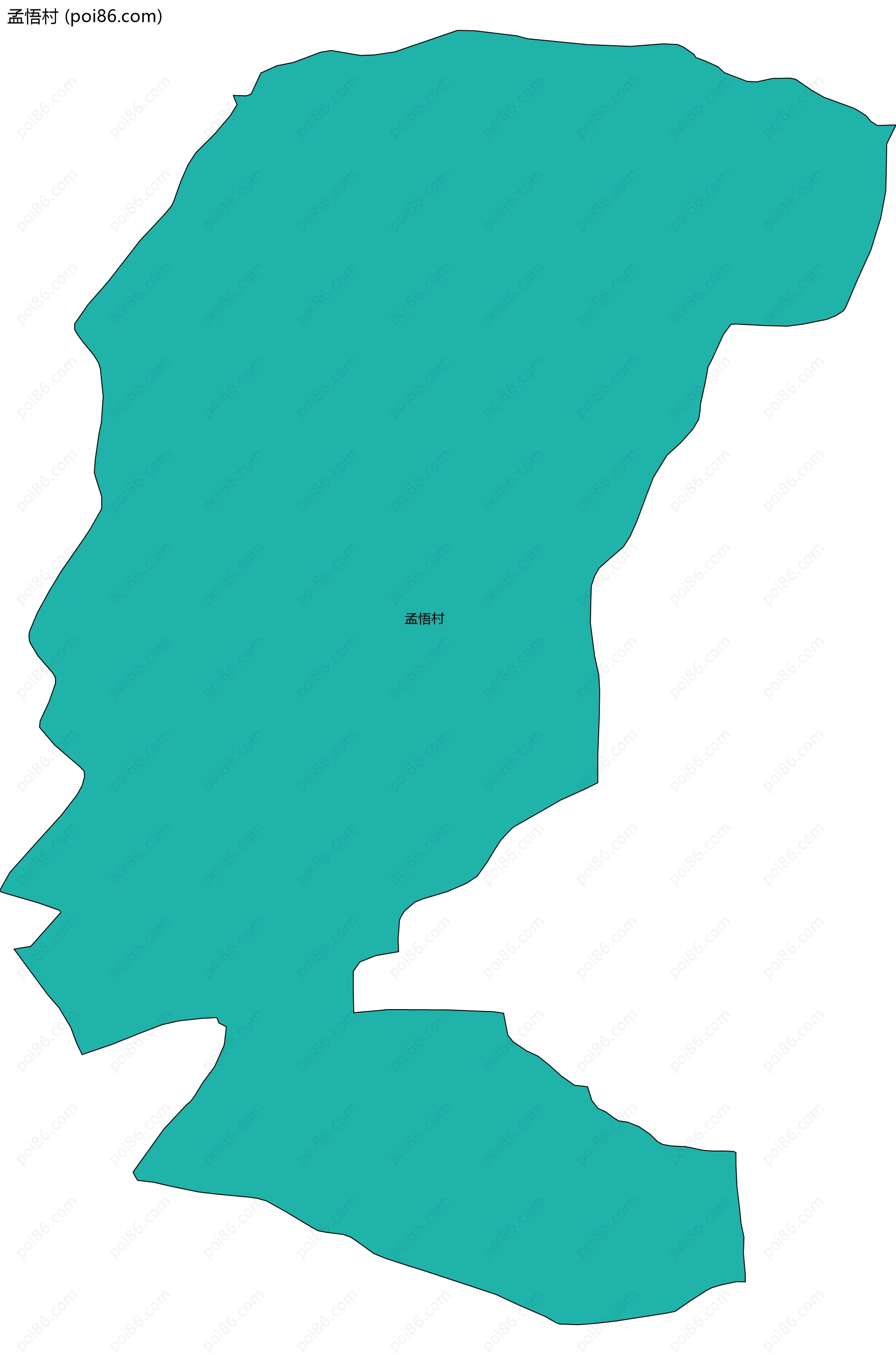 孟悟村边界地图