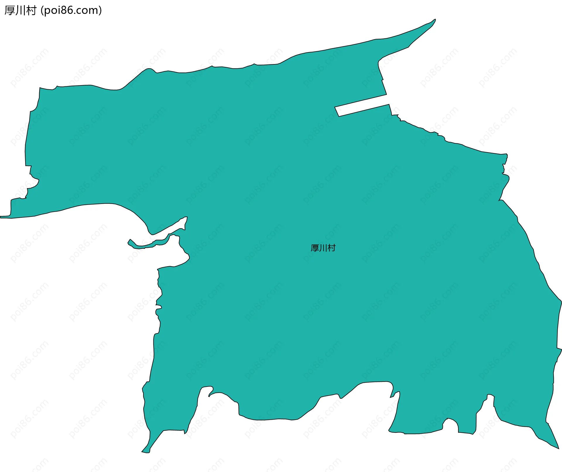 厚川村边界地图