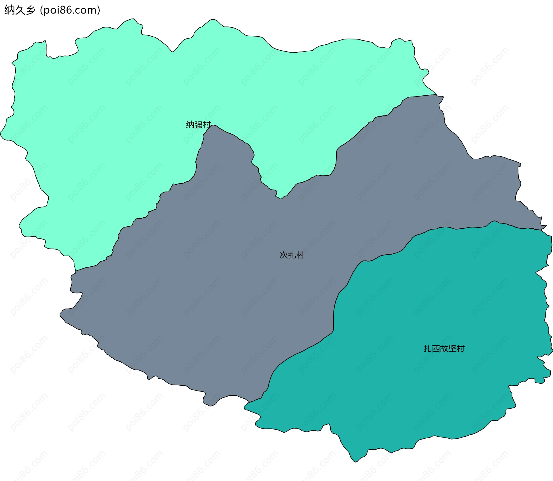 纳久乡边界地图(五级行政区划)