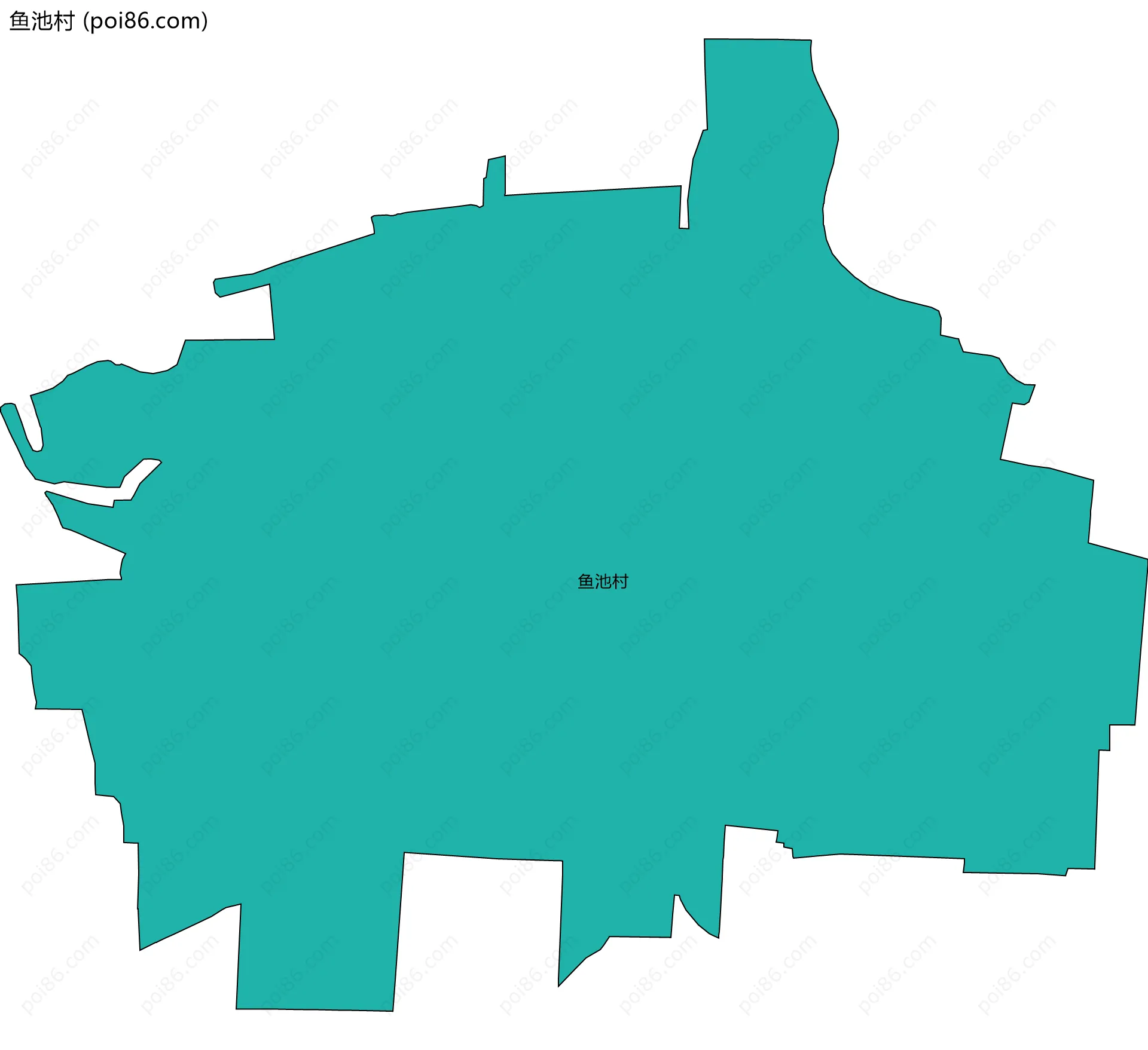 鱼池村边界地图