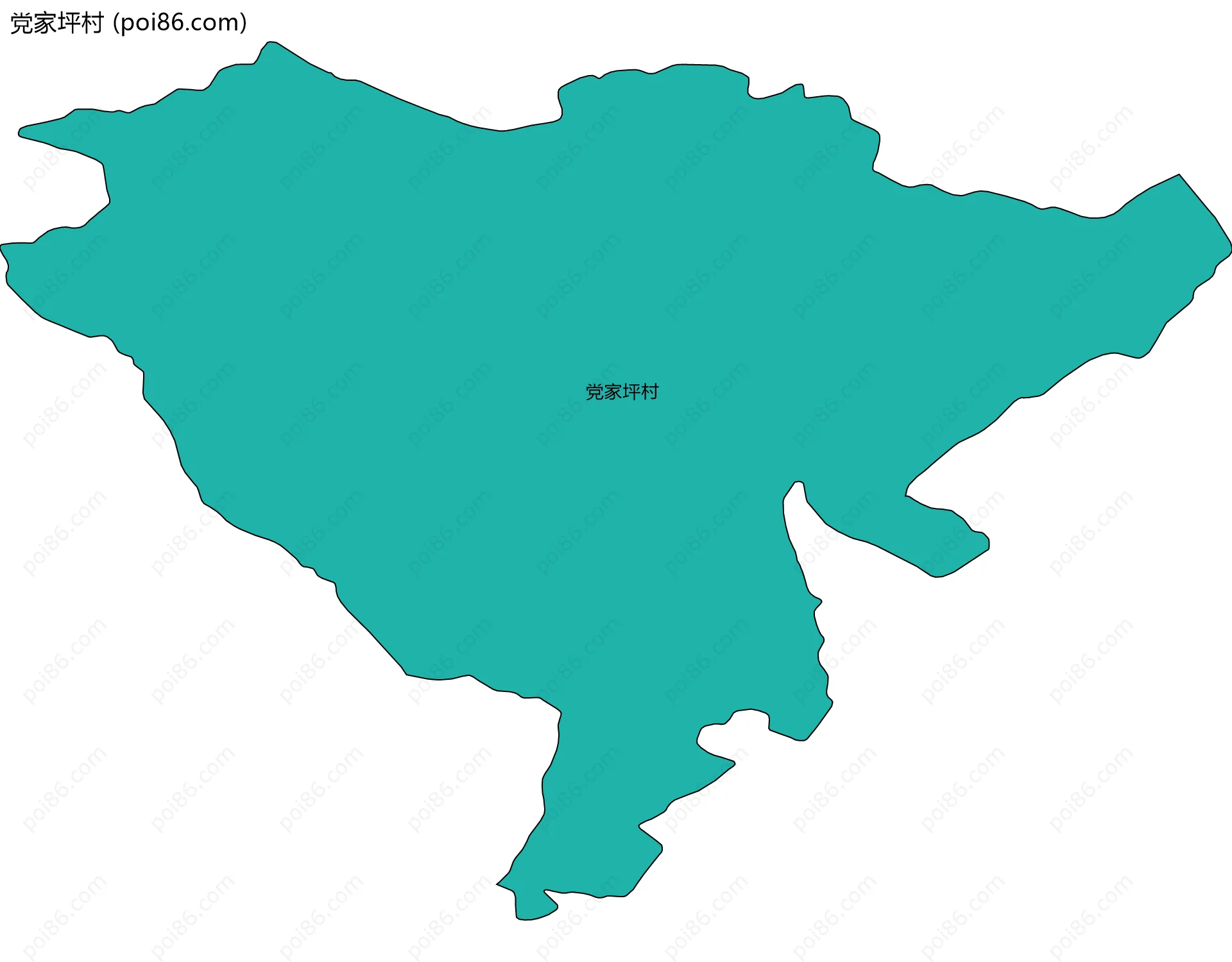 党家坪村边界地图