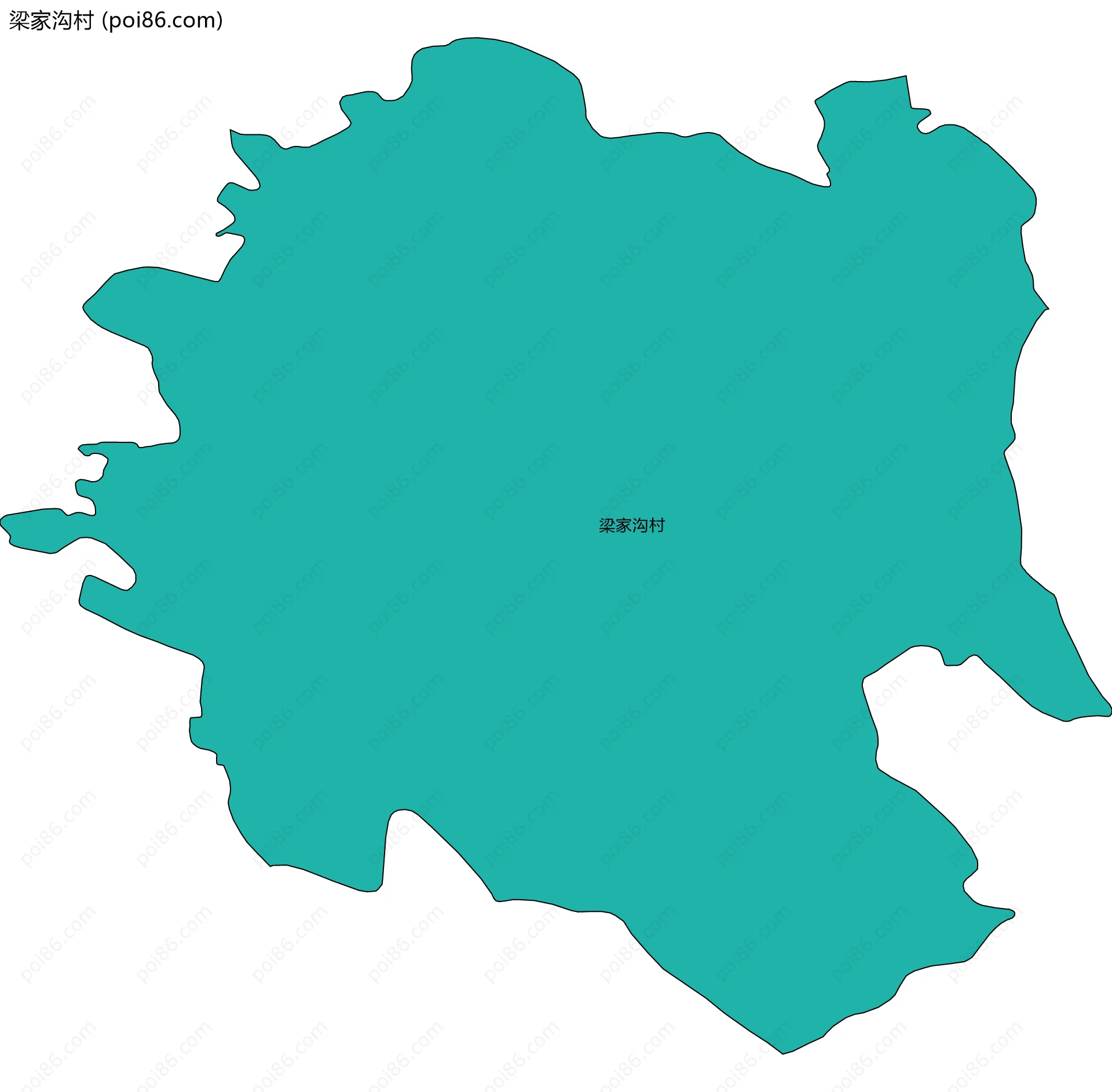 梁家沟村边界地图